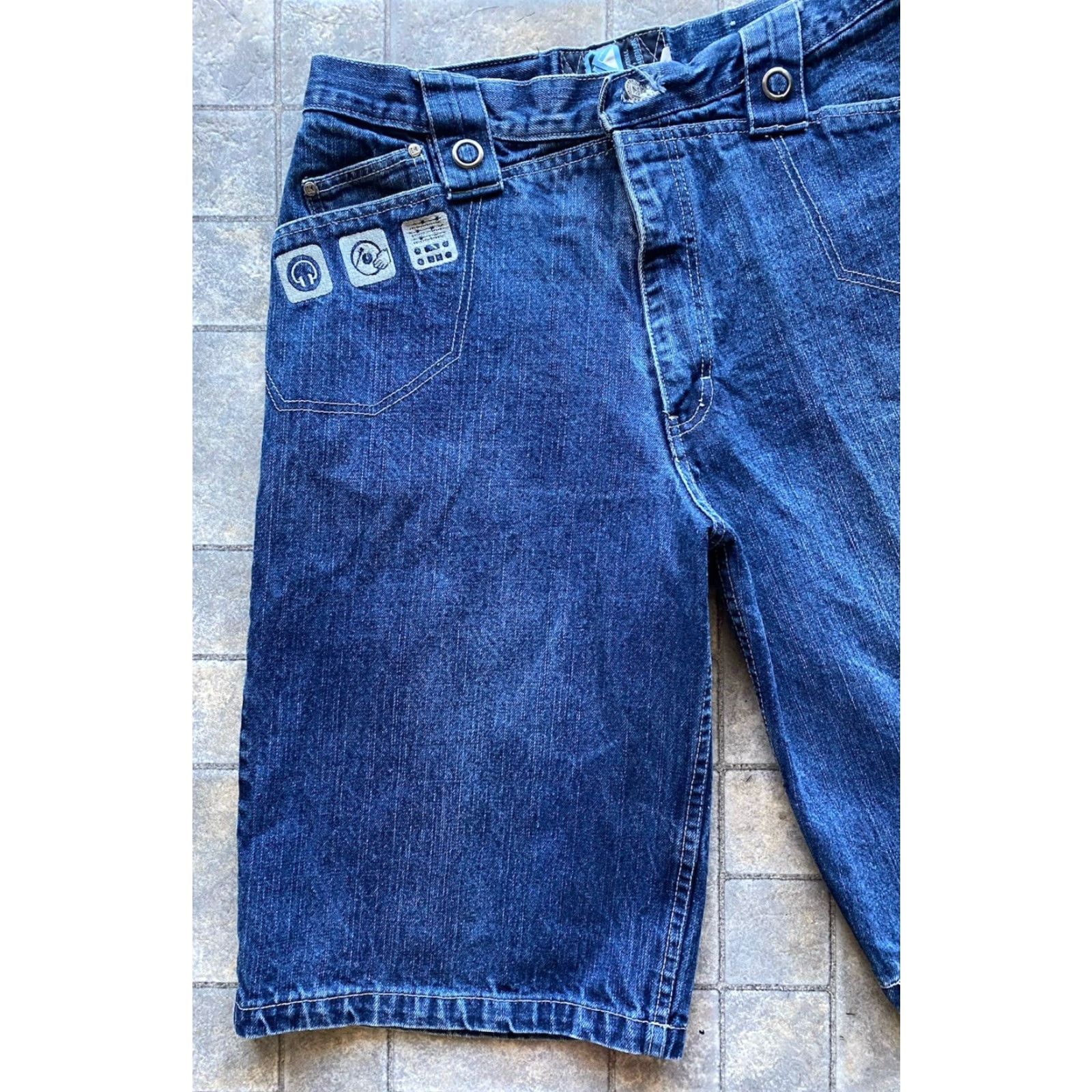 Denime VINTAGE Kani Denim Jeans Shorts Men 34 Blue DJ Embroidered Logo Headphone Size US 34 / EU 50 - 2 Thumbnail