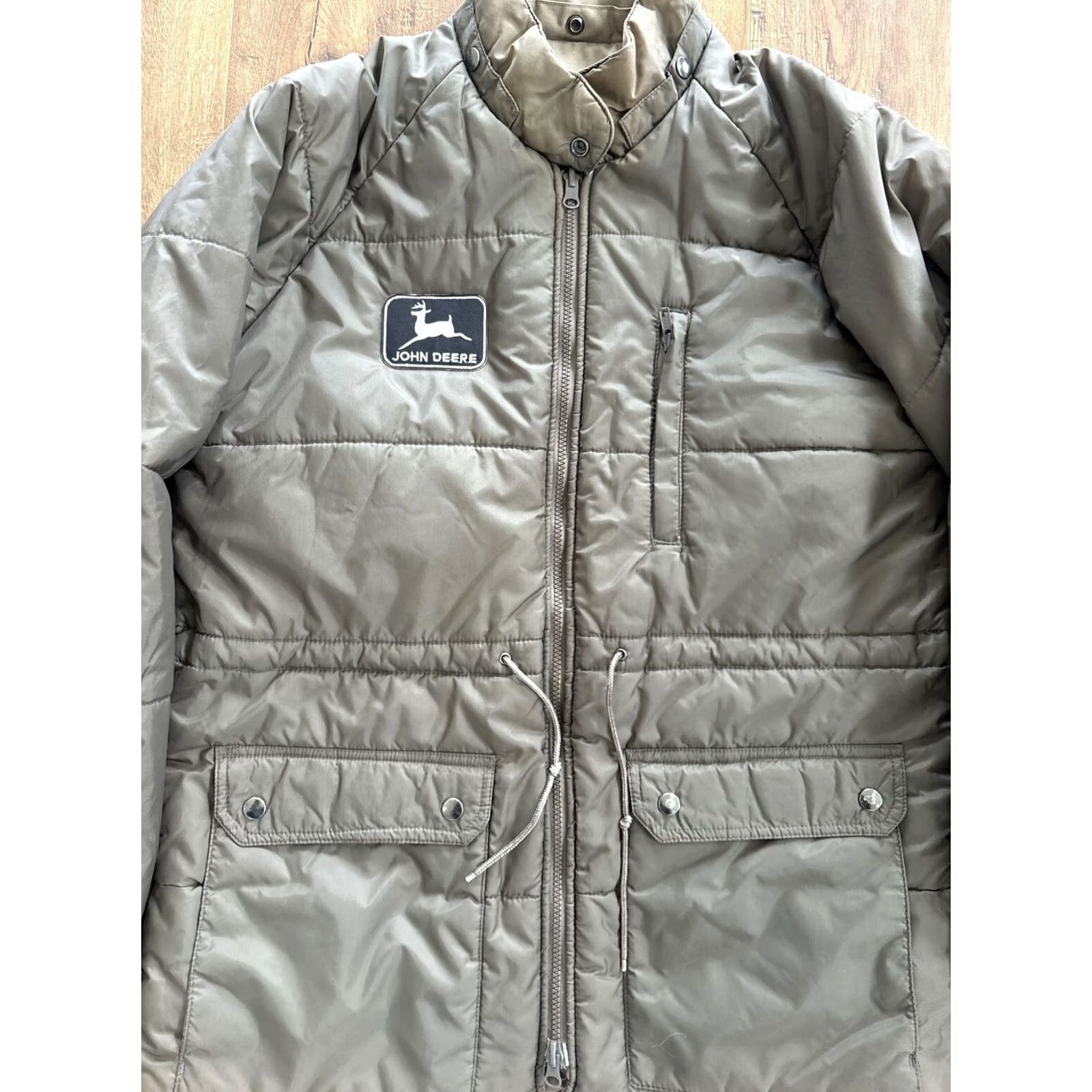 John Deere VINTAGE John Deere Trucker Jacket Mens XL Brown Puffer Work Coat 80s Farm Full Zip Reversible Size US XL / EU 56 / 4 - 3 Thumbnail