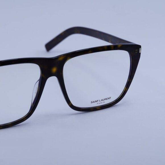 Saint Laurent Paris Saint Laurent SL434SLIM 002 Eyeglasses Dark Havana 57mm Size ONE SIZE - 4 Thumbnail