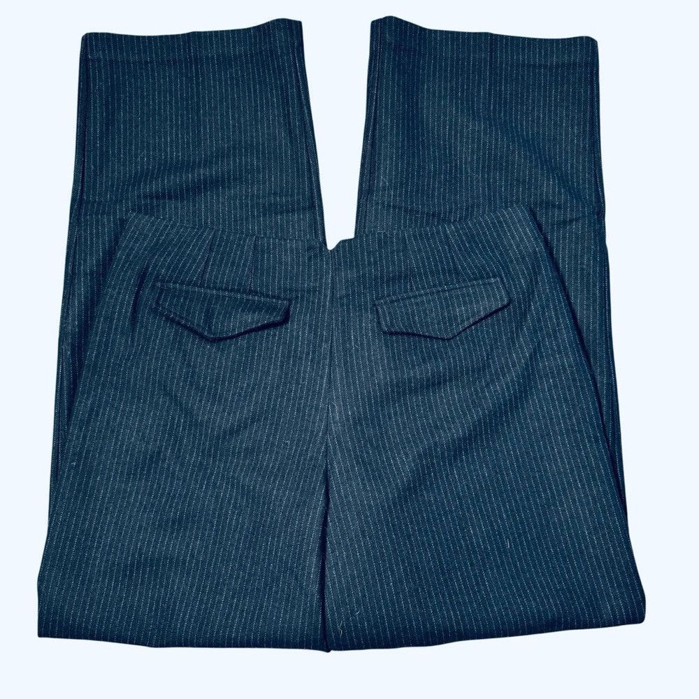 Free People NWT New $168 Free People Navy Striped Wool Blend Pants Size Size 34" / US 12 / IT 48 - 3 Thumbnail