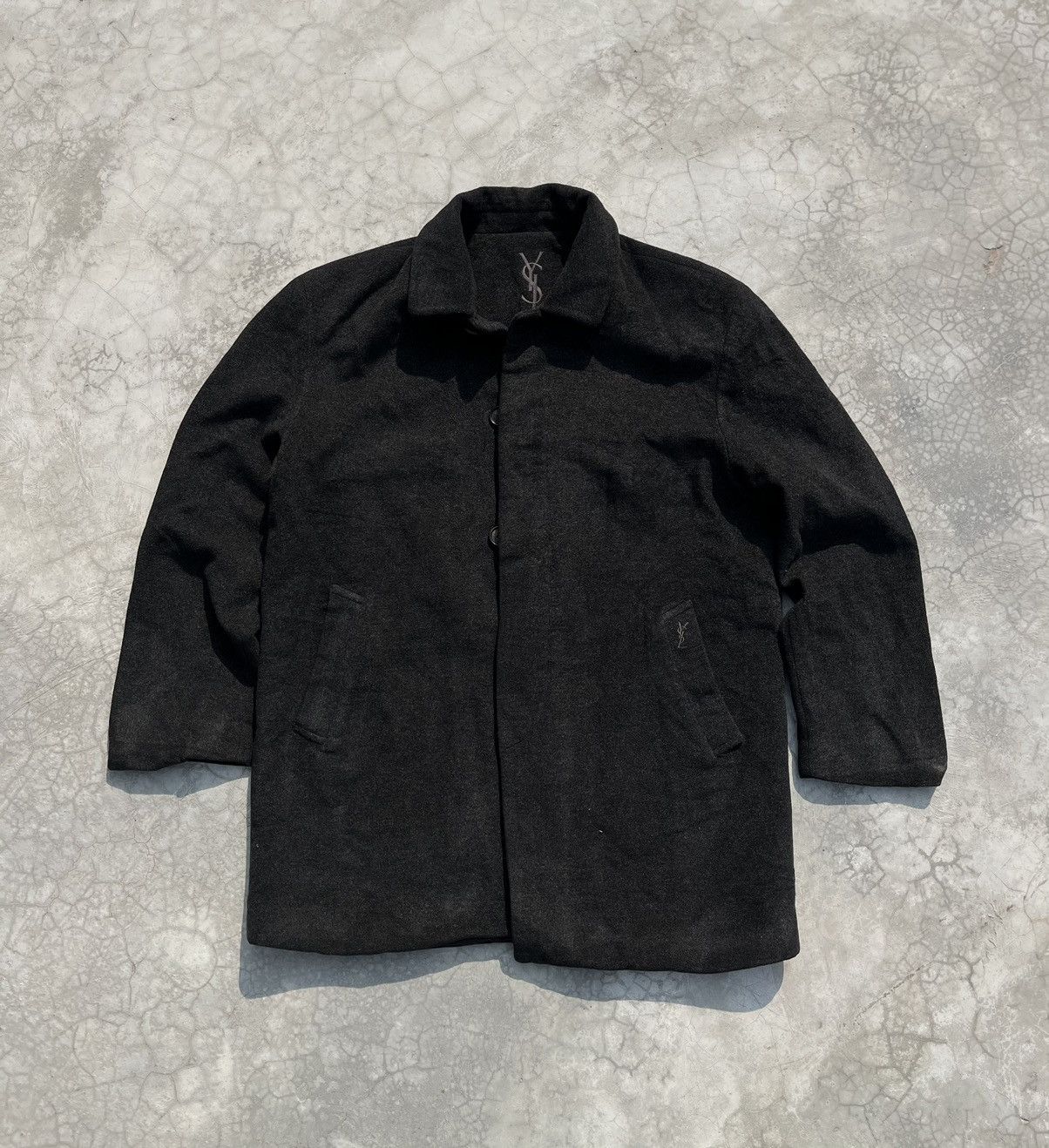 Yves Saint Laurent YVES SAINT LAURENT HEAVY WOOLLEN COAT Size US M / EU 48-50 / 2 - 2 Thumbnail