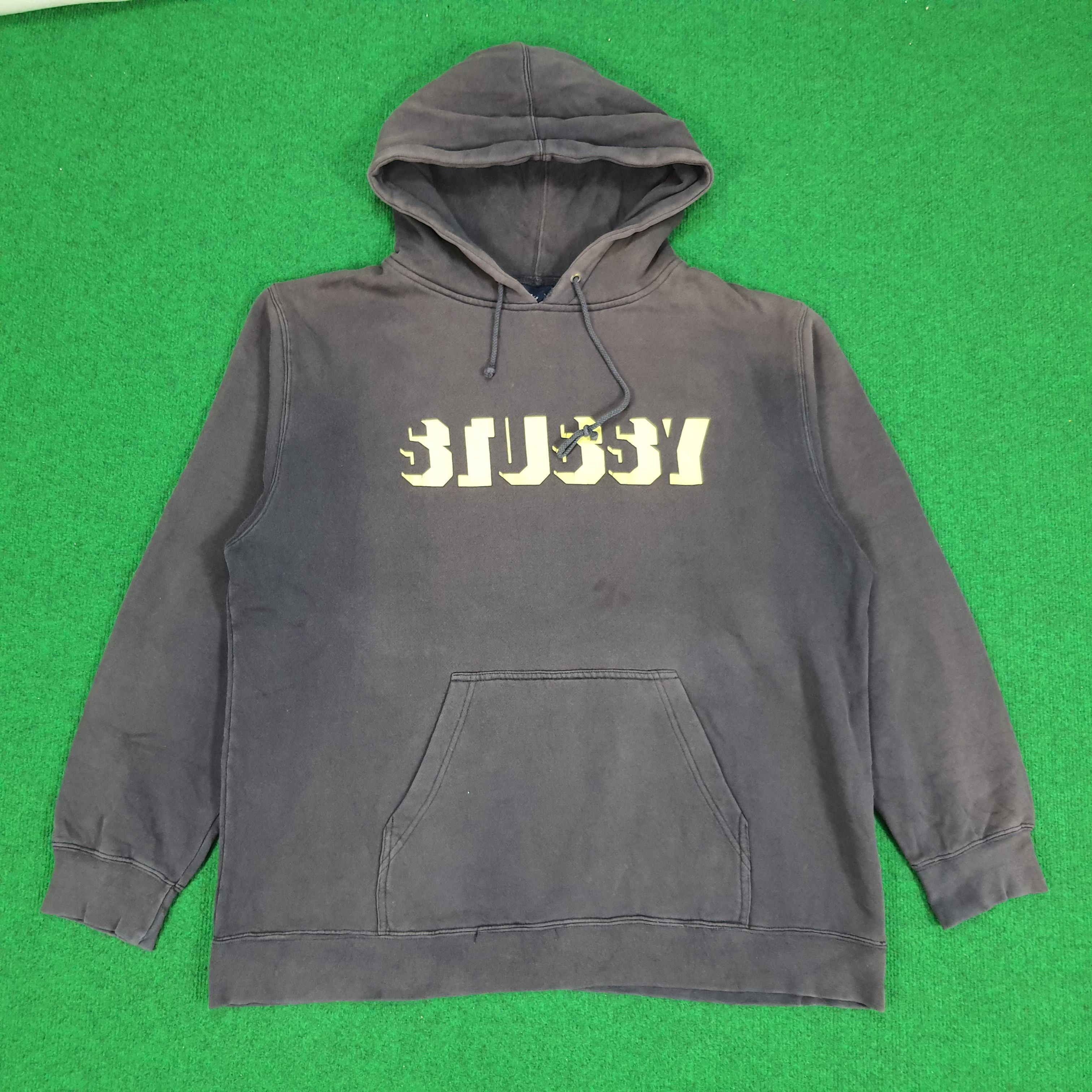 Stussy × Vintage Vintage Stussy Spell Out Custom Back Logo Hoodie Size US XL / EU 56 / 4 - 1 Thumbnail