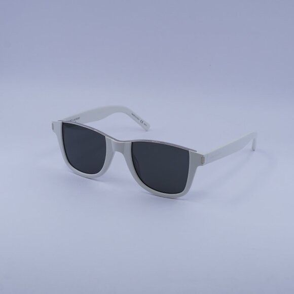 Saint Laurent Paris Saint Laurent SL 51 CUT 003 Sunglasses Ivory/Silver Square Size ONE SIZE - 6 Thumbnail