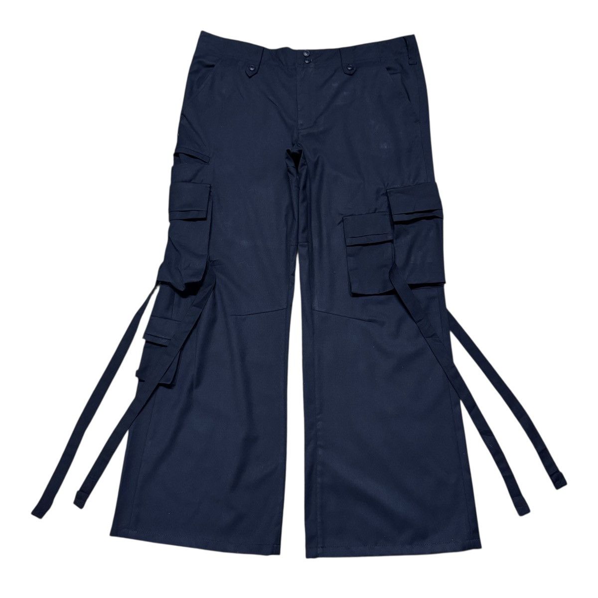Tornado Mart Tornado Mart Rayon Black Utility Wide leg Cargo Pants Size US 34 / EU 50 - 1 Thumbnail