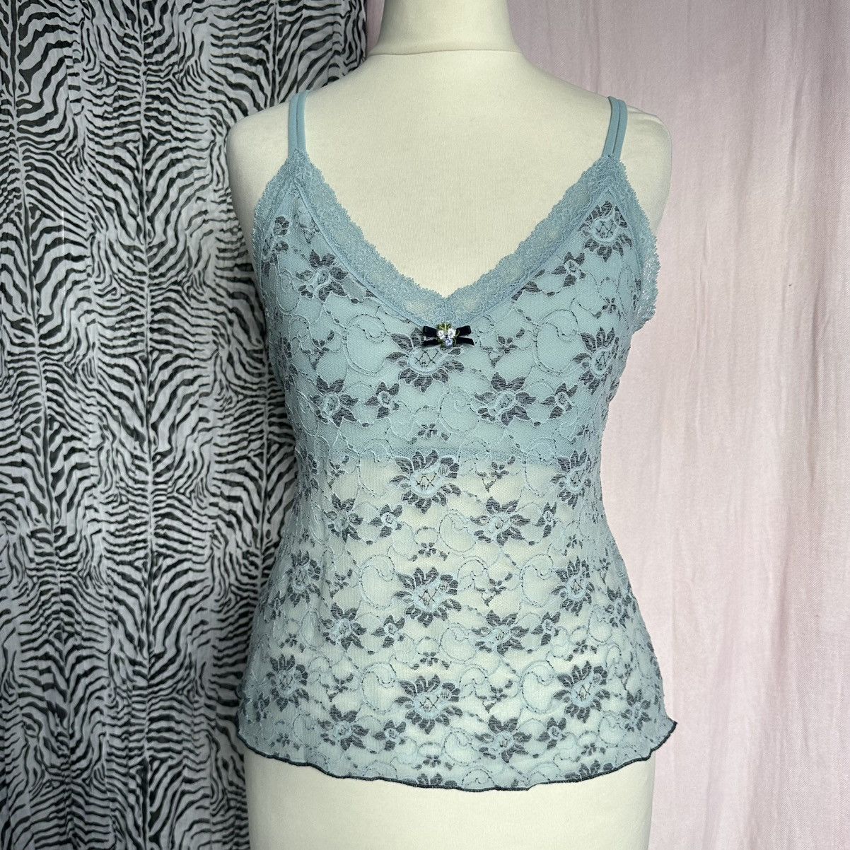 Victoria's Secret Vintage Victoria’s Secret light blue mint lace mesh cami S Size S / US 4 / IT 40 - 1 Thumbnail