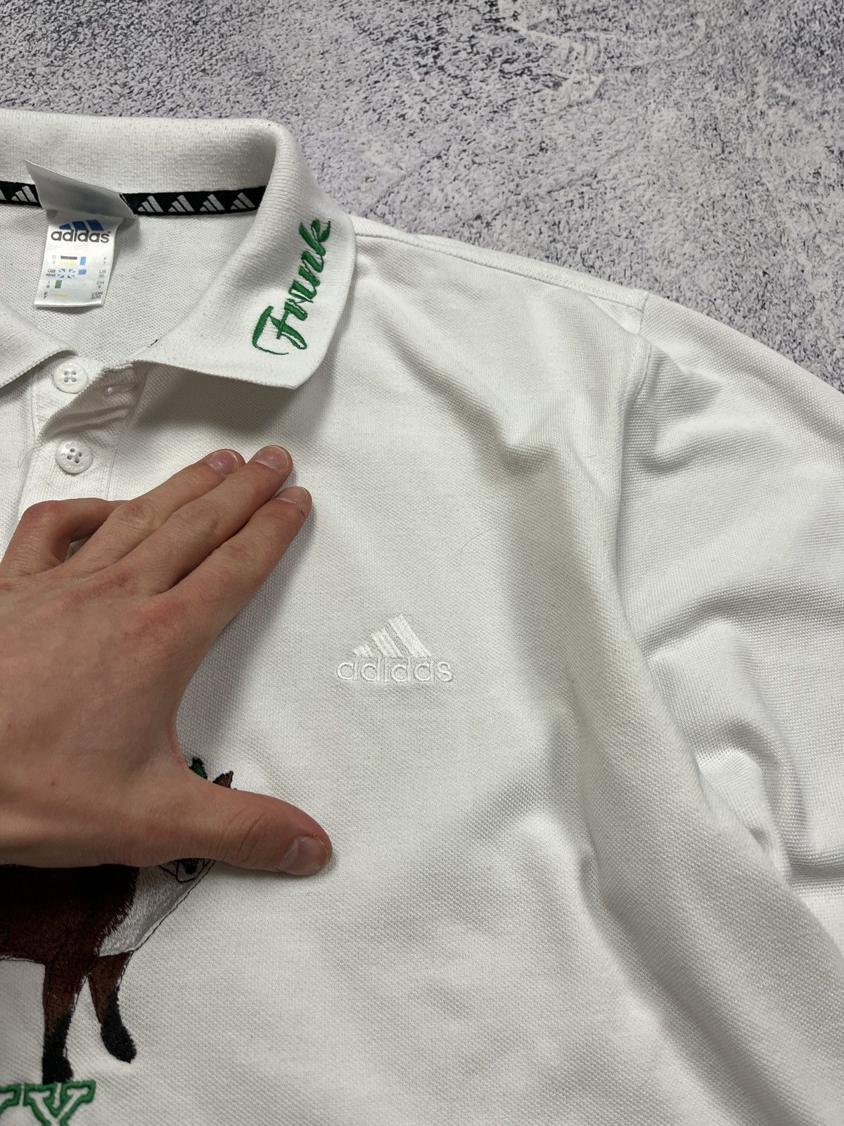Adidas × Vintage Vintage Adidas Polo Shirt Fox Big Logo Animal Outdoor Rare Size US XL / EU 56 / 4 - 12 Thumbnail