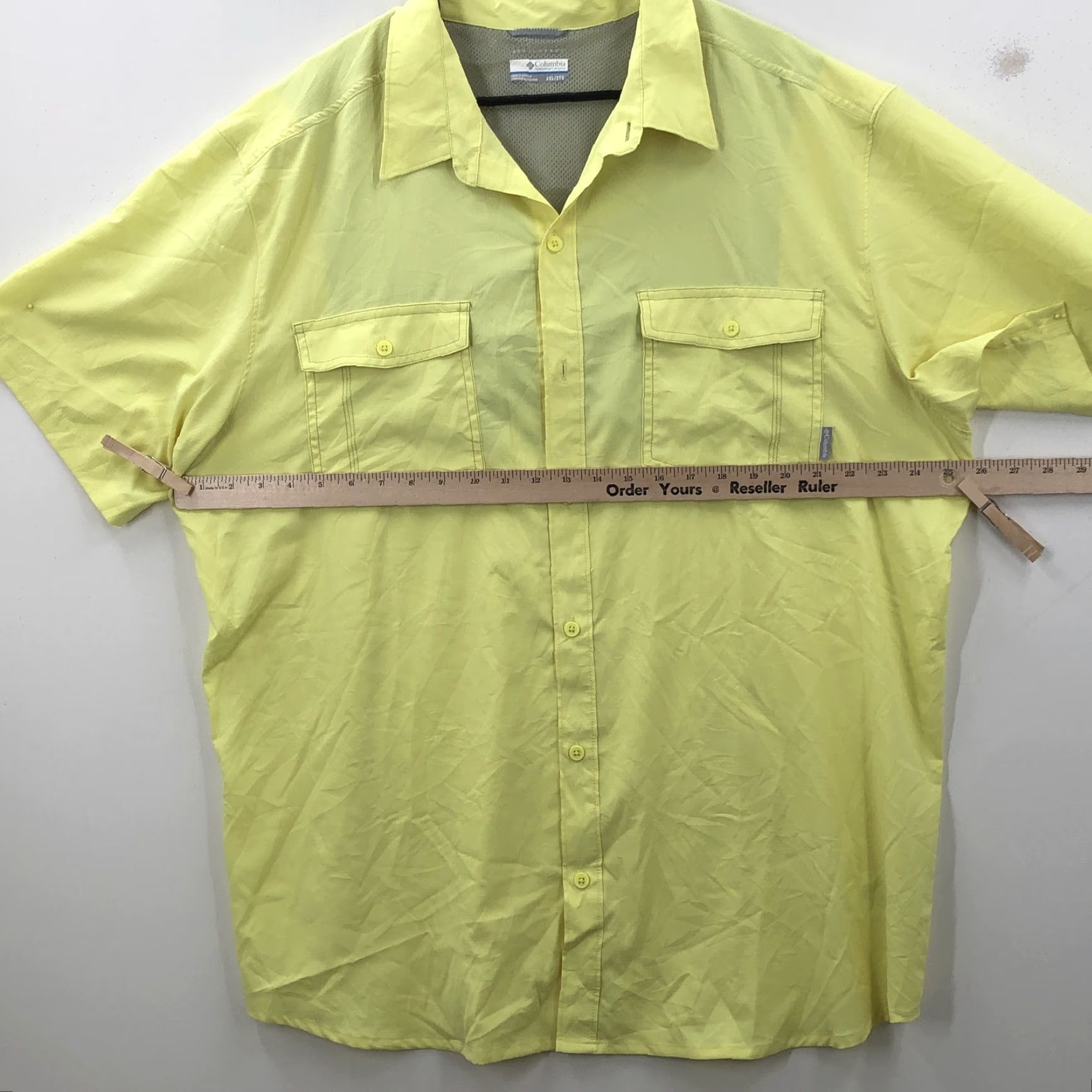 Vintage Columbia Mens Short Sleeve Button Up Shirt Yellow 2XL Casual All Seasons Breathable Size US XXL / EU 58 / 5 - 2 Thumbnail