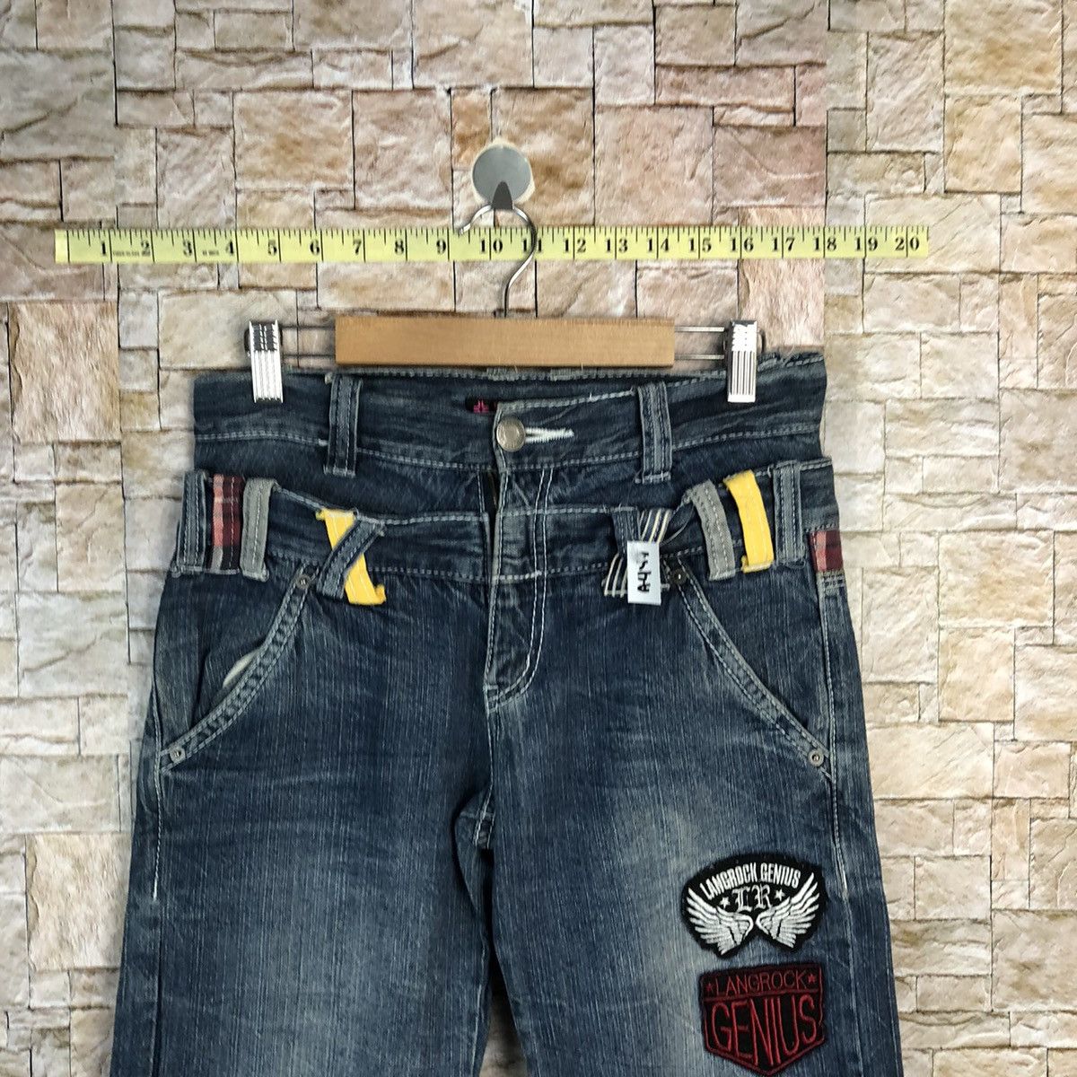 Japanese Brand Lang Rock Blue Double Waist Blue Denim Pants #A447 Size US 28 / EU 44 - 4 Thumbnail