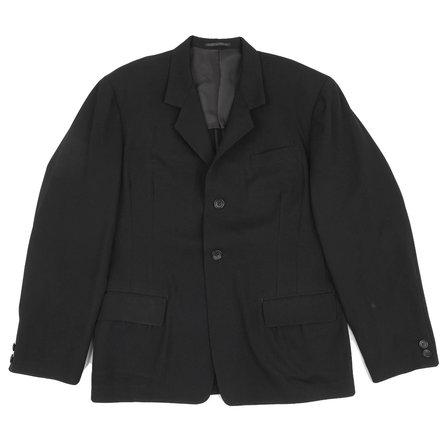 Yohji Yamamoto Yohji Yamamoto Wool Gabardine Jacket Black M Size US M / EU 48-50 / 2 - 1 Thumbnail