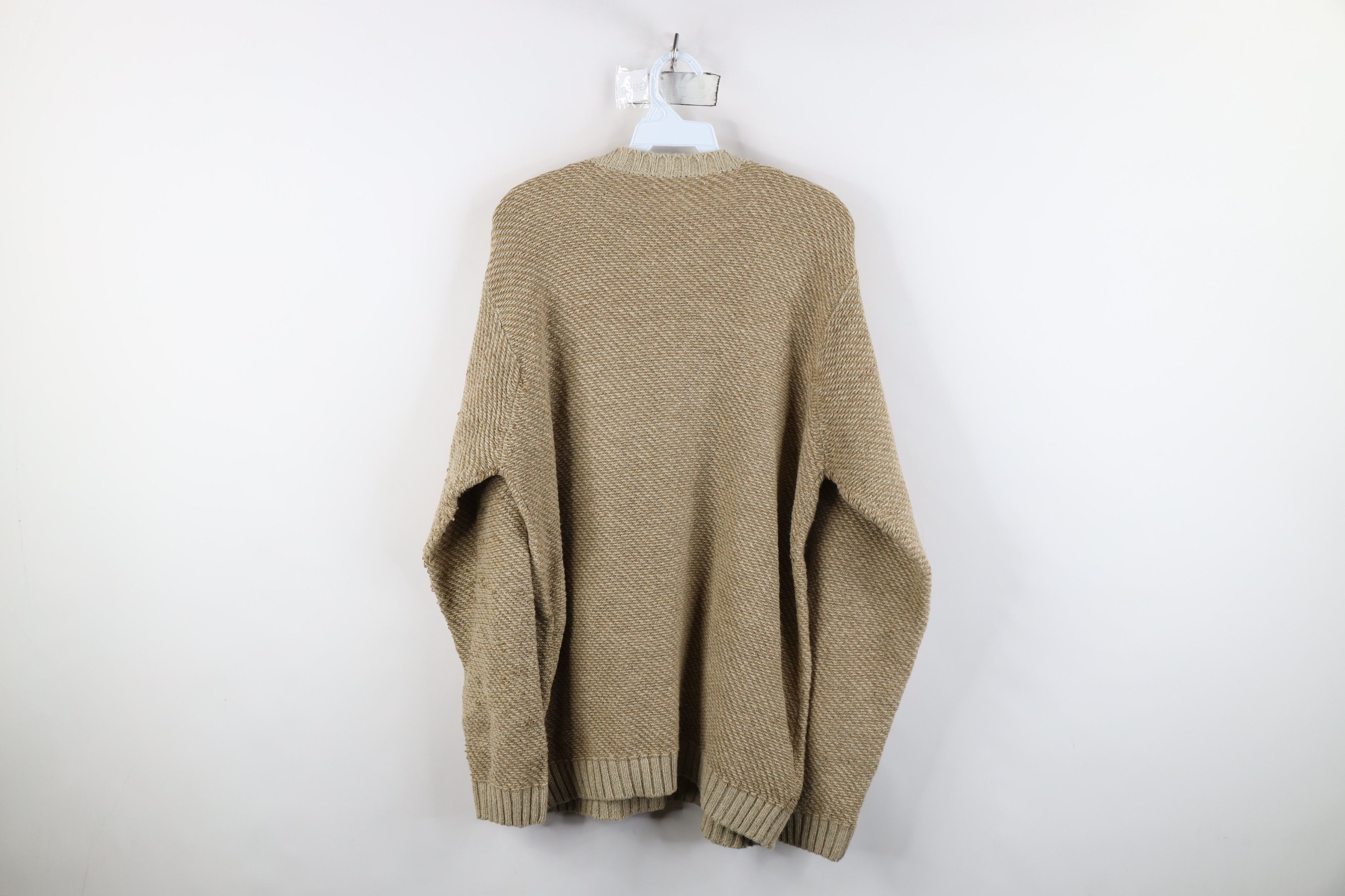 Vintage Vintage 90s Streetwear Tone Knit Crewneck Sweater Beige Size US M / EU 48-50 / 2 - 9 Thumbnail