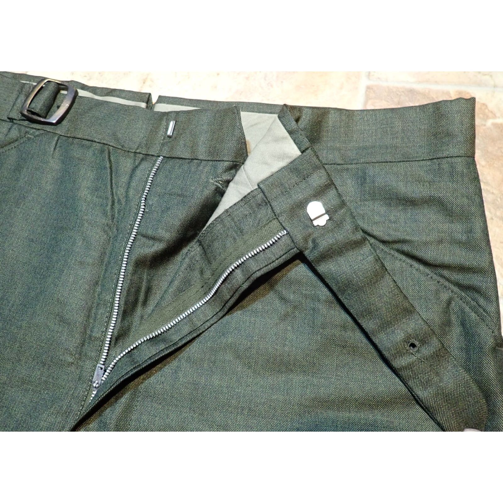 Vintage VINTAGE Sliver Mfg Co Gulf Steam Traditionals SHARKSKIN GREEN PANTS TROUSERS Slacks 34x28 Talon zip 1950s 60s Men Size US 34 / EU 50 - 4 Thumbnail