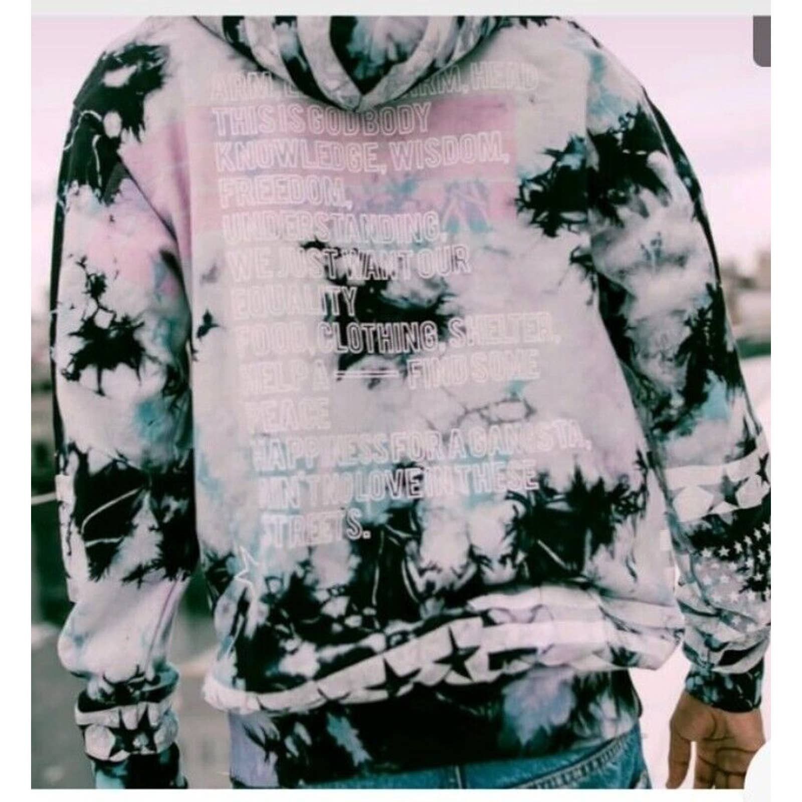 Pyer Moss Festival White Tie Dye Hoodie Sweatshirt Size L