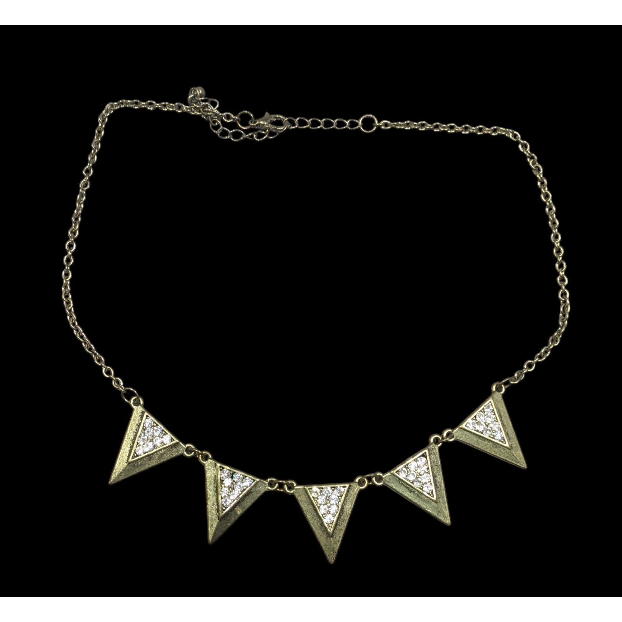 Other Geometric Glam Gold Tone Rhinestone Statement Necklace Size ONE SIZE - 1 Thumbnail