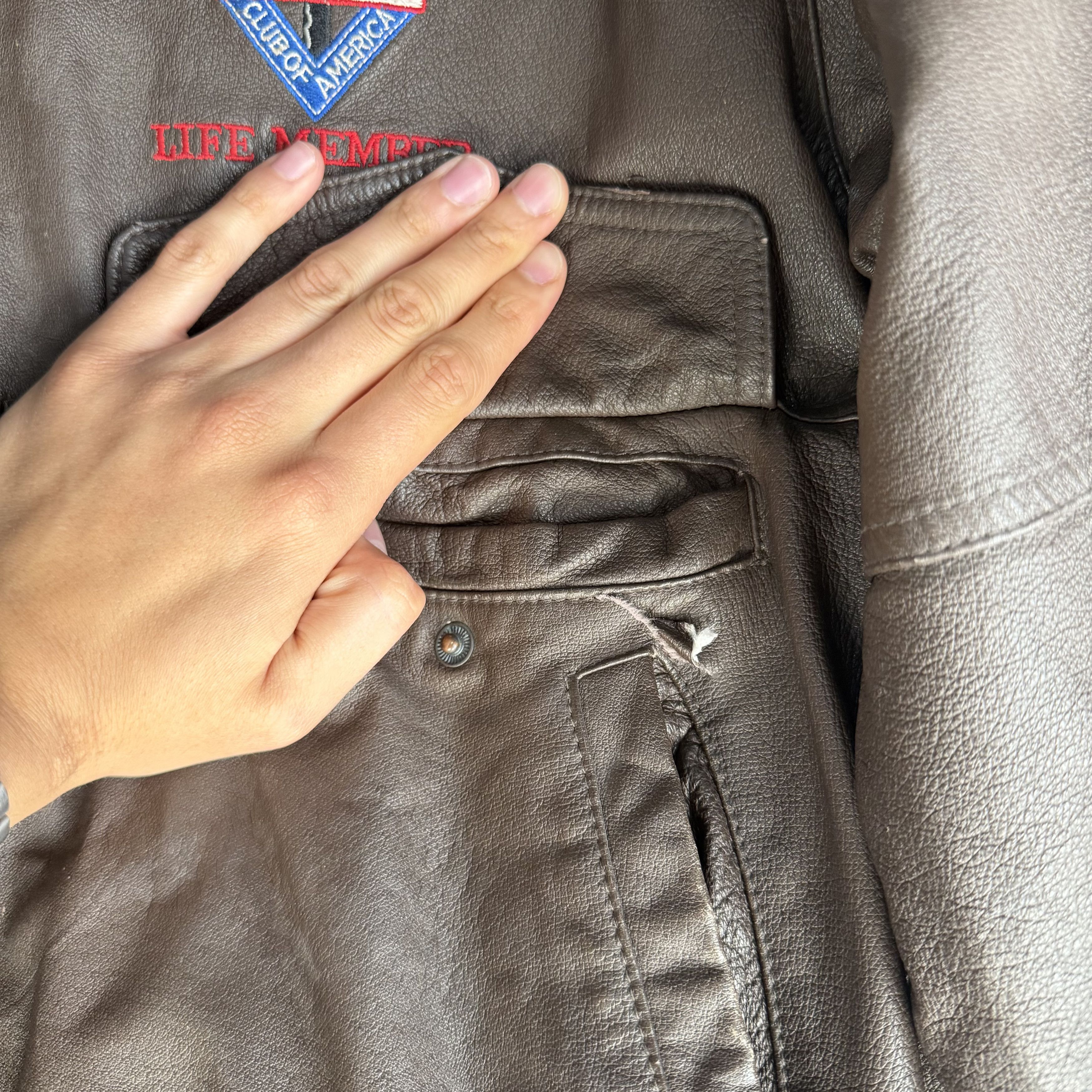 Other Vintage Handyman Club Of America Bomber Leather Jacket A2 Size US XL / EU 56 / 4 - 5 Thumbnail