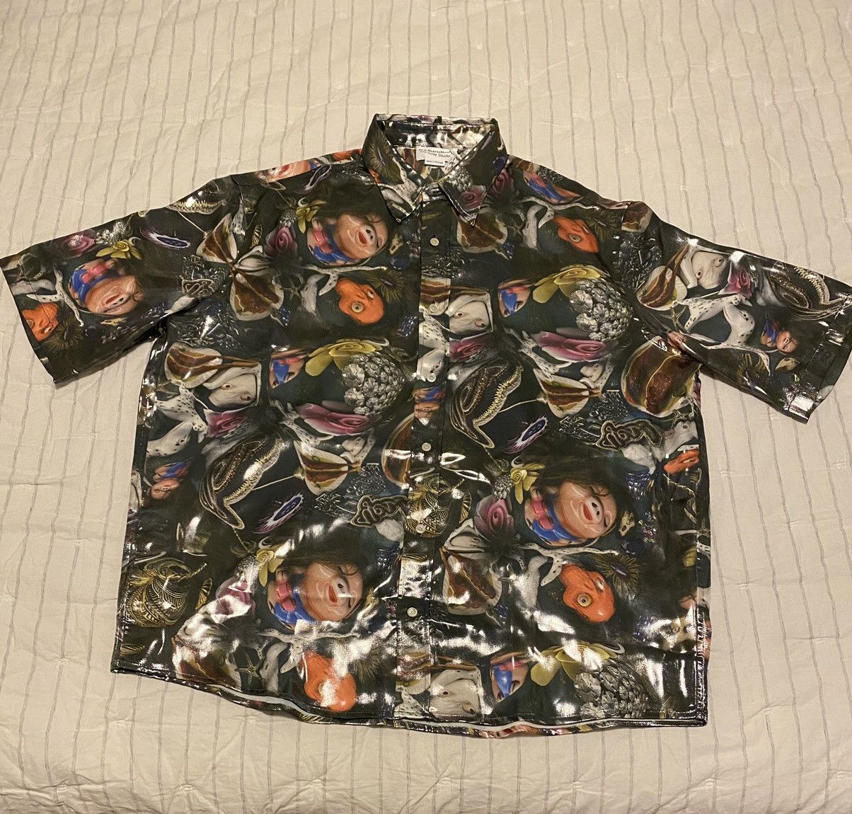 Acne Studios Acne Studios Printed Lamé Shirt 52 NWT Size US XL / EU 56 / 4 - 4 Thumbnail