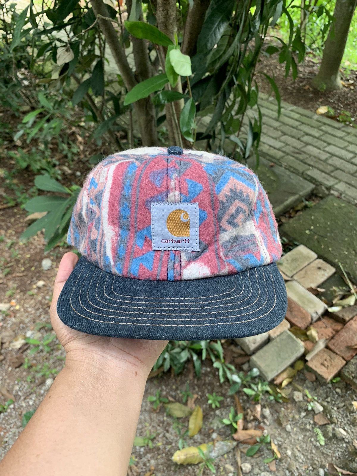 Carhartt Vintage 90s Carhartt Aztec Blanket Hat Cap Size ONE SIZE - 1 Thumbnail