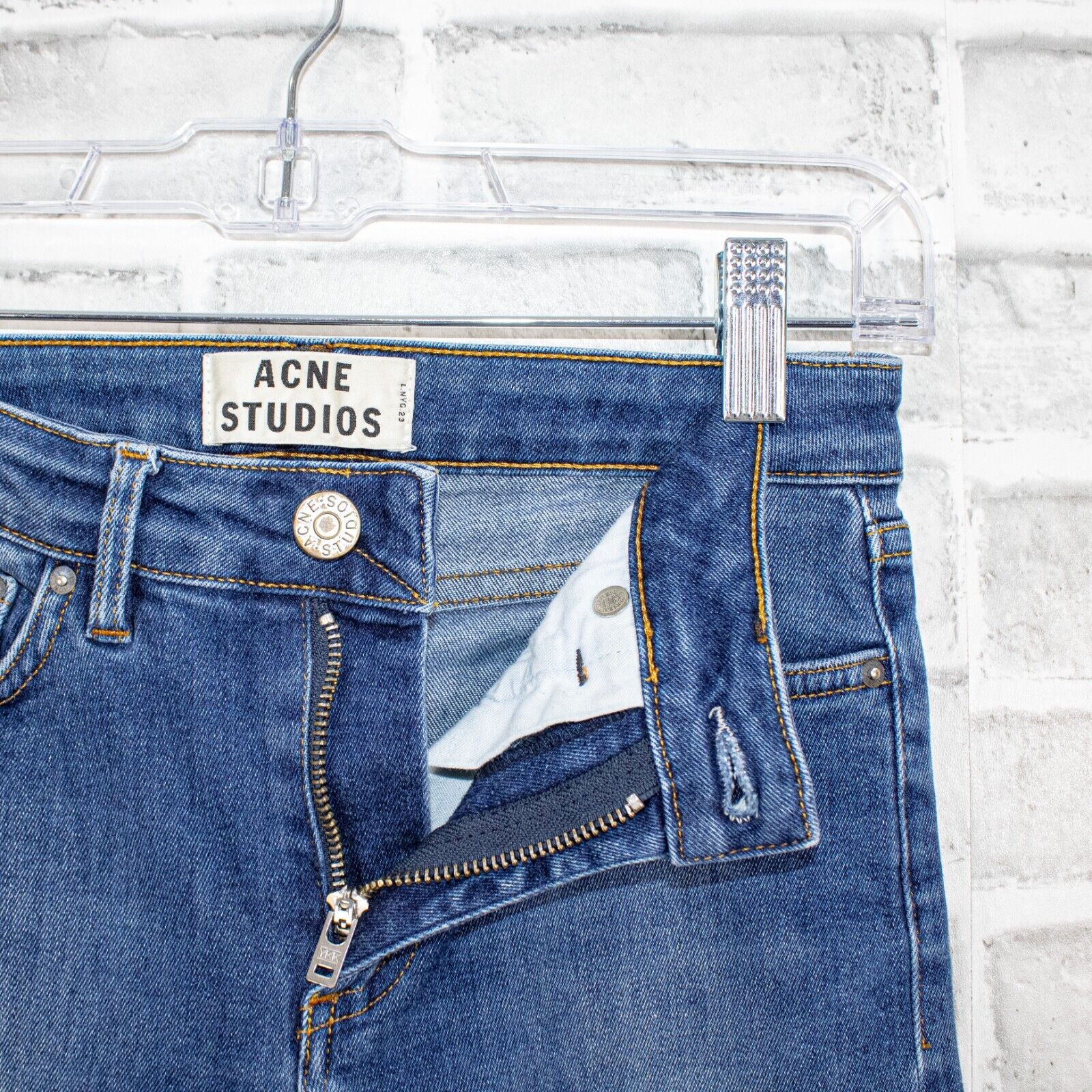 Acne Studios Acne Studios Women's Size 25 Skin 5 Denim Jeans in Used Blue Size 25" / US 0 / IT 36 - 6 Thumbnail