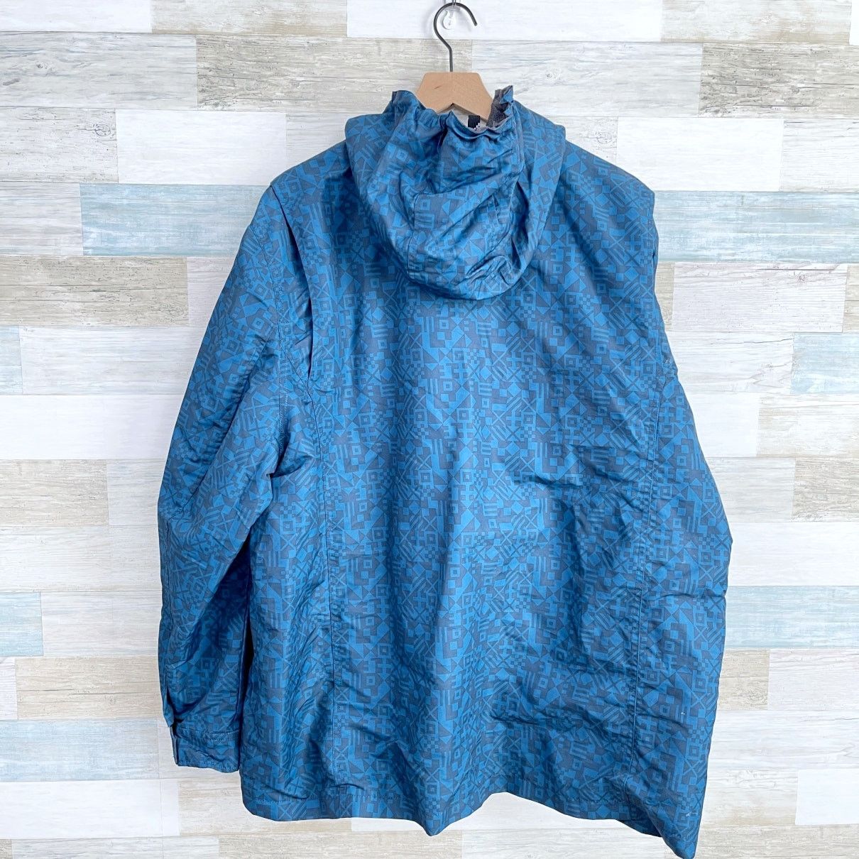 Lands' End Lands End Hooded Rain Jacket Blue Aztec Print Mens XXL Size US XXL / EU 58 / 5 - 6 Thumbnail