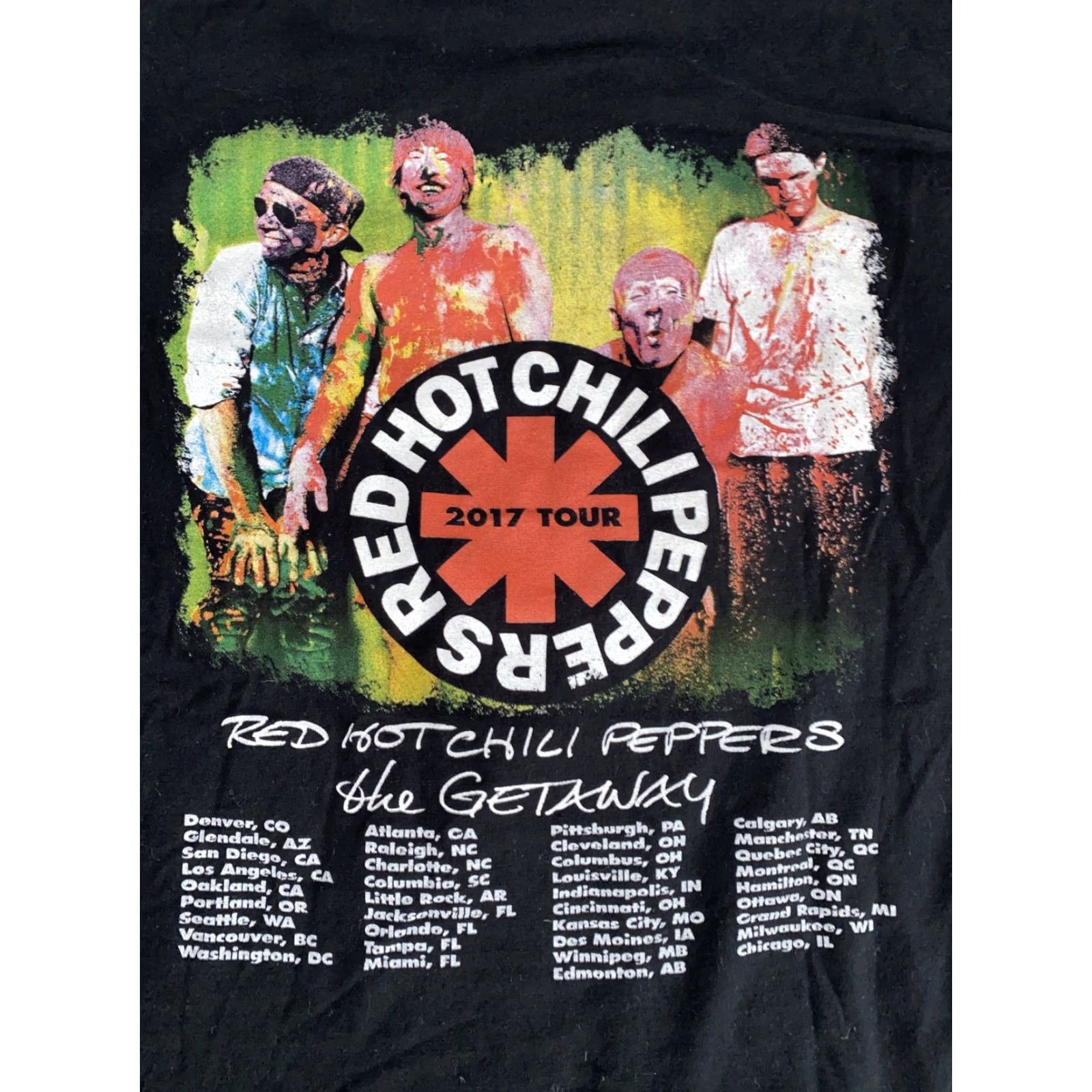 Vintage VINTAGE Red Hot Chili Peppers 2017 Tour Shirt Mens M Black Short Sleeve Crew Neck T-Shirt Alstyle Size US M / EU 48-50 / 2 - 4 Thumbnail