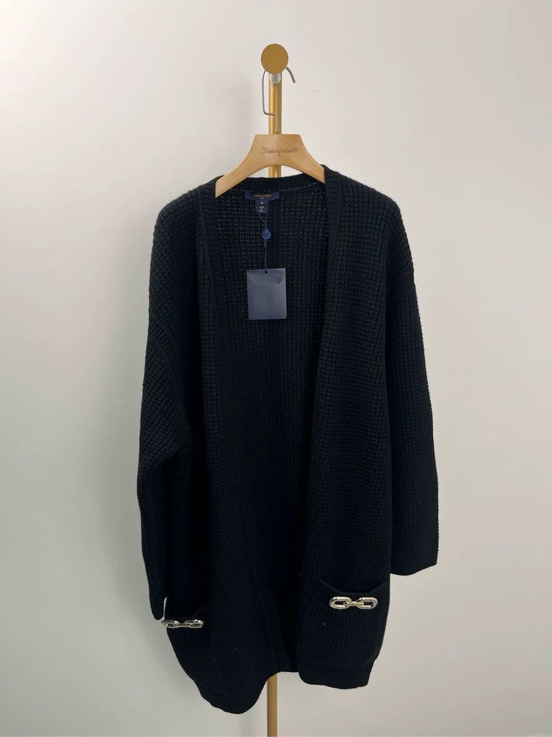 Louis Vuitton LV Black Long Sleeve Knit Cardigan M Size US M / EU 48-50 / 2 - 1 Thumbnail