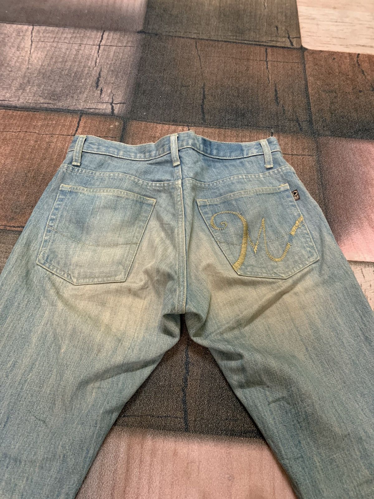 If Six Was Nine RUSTY MUD WASH MORGAN HOMME FLARE JEANS Size US 30 / EU 46 - 15 Thumbnail