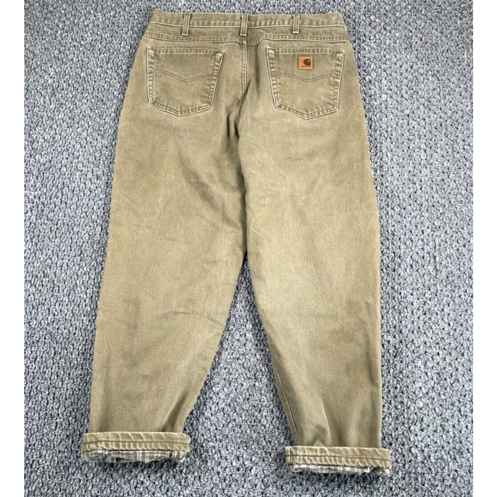 Carhartt VINTAGE Carhartt Jeans Men 36 x 29 Regular Brown Denim 5-Pocket Lined 90s Grunge Size US 36 / EU 52 - 2 Thumbnail