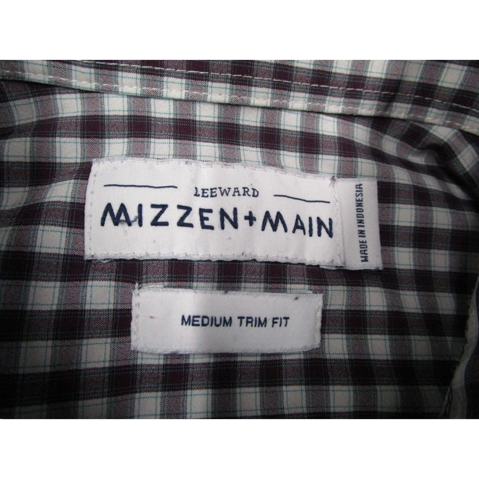 Mizzen+Main Mizzen+Main Shirt Mens M Trim Fit Red Leeward Check Button-Up Long Sleeve Size US M / EU 48-50 / 2 - 3 Thumbnail