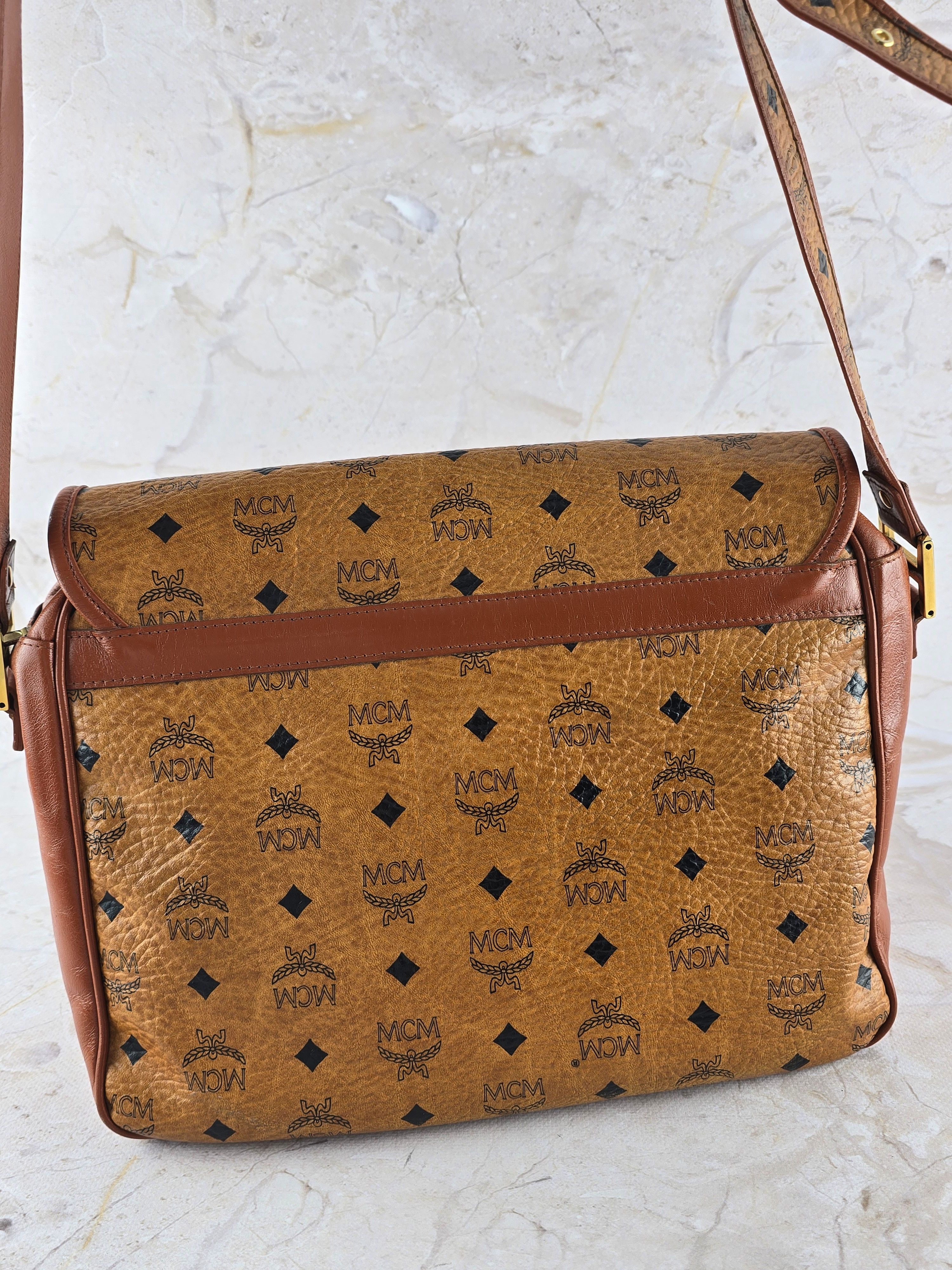 MCM MCM Satchel Bag Vintage Cognac Monogram leather Size ONE SIZE - 6 Thumbnail