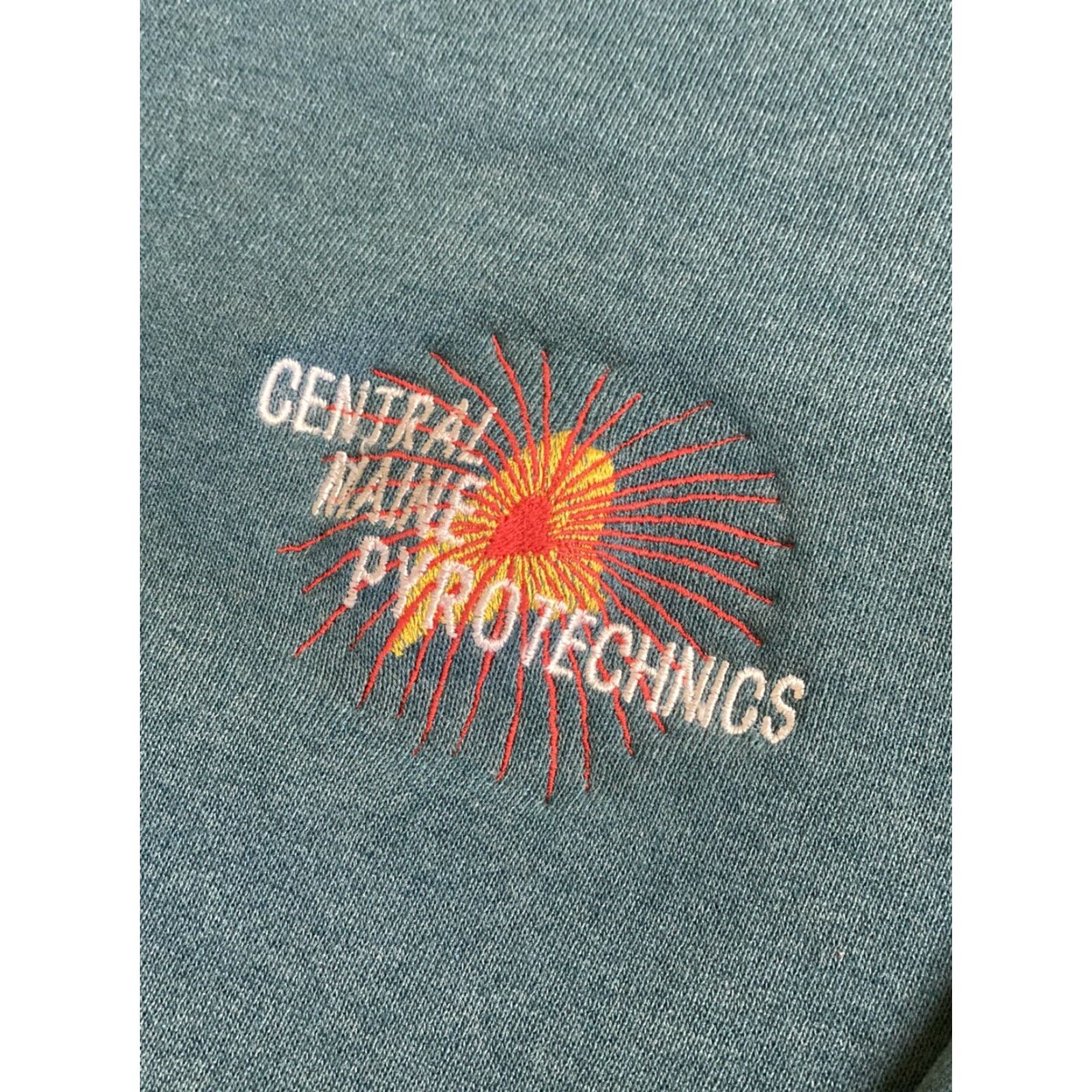 Jerzees VINTAGE Jerzees Sweatshirt Central Maine Pyrotecnics Green Embroidered XL Mens Crew Neck Long Sleeve Pullover Green Men Size US XL / EU 56 / 4 - 6 Thumbnail
