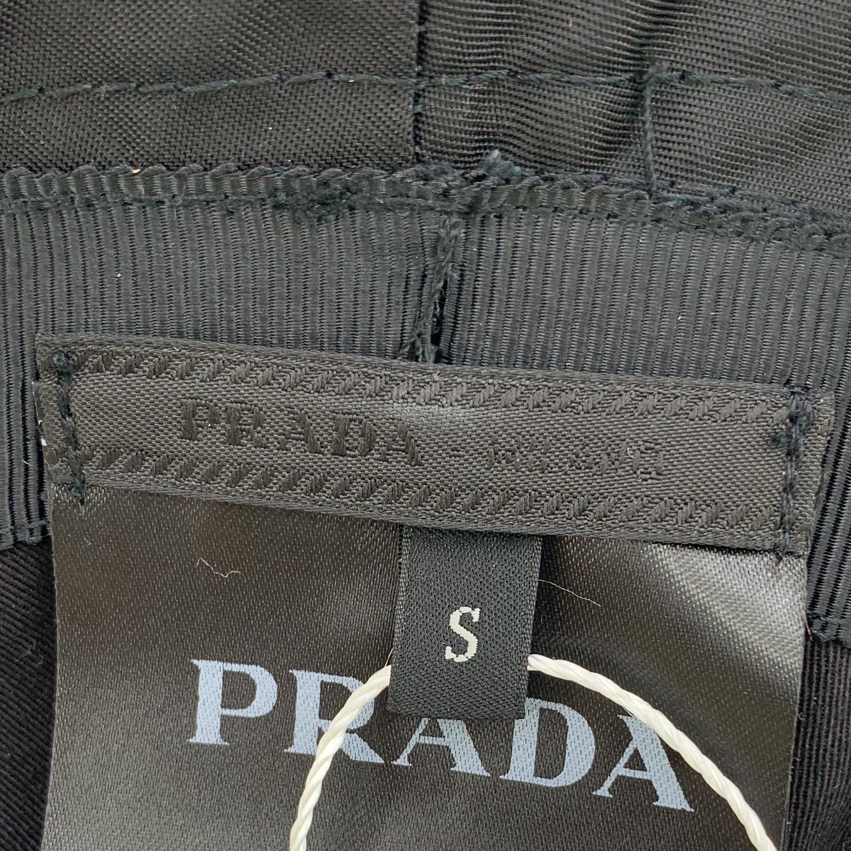 Prada Prada Black Triangle Logo Cotton Bucket Hat (Size S) Size ONE SIZE - 3 Thumbnail