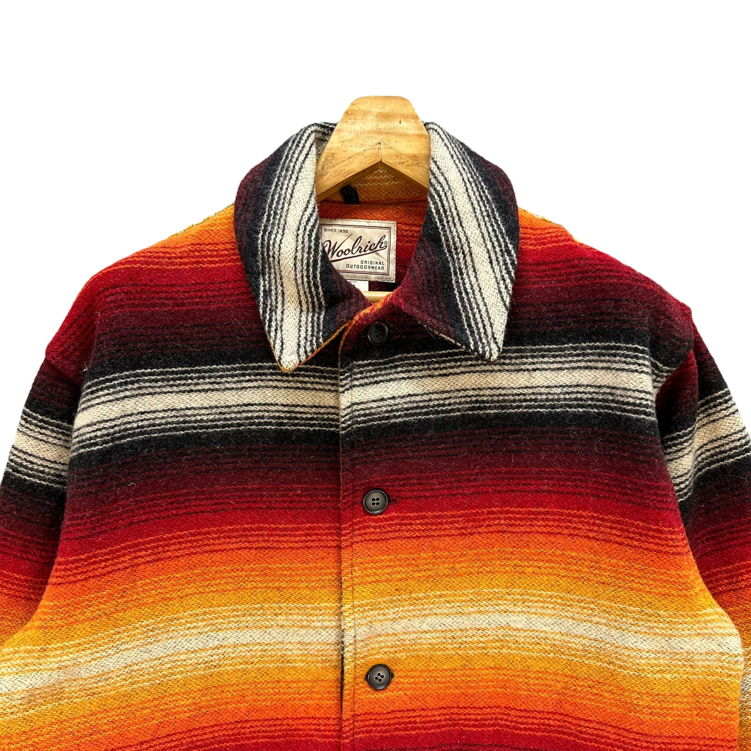 80s WOOLRICH Western Jacket Boho Fiery Sunset Hues #A56-1281