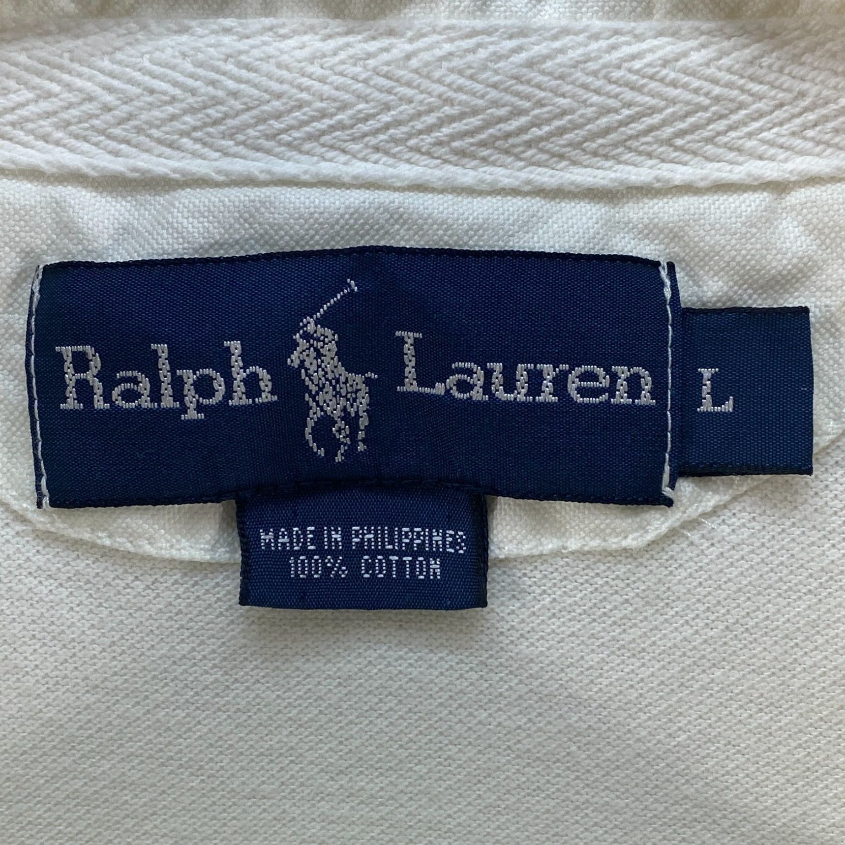 Ralph Lauren VINTAGE Polo Ralph Lauren Mens L Large Shirt White Rugby Long Sleeve Cotton Size US L / EU 52-54 / 3 - 7 Thumbnail