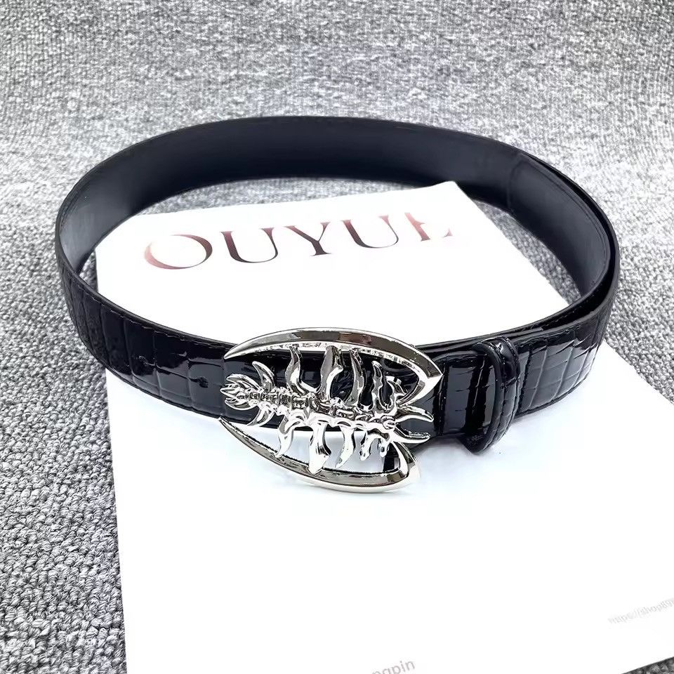 Other Y2K Punk Style Grunge Buckle PU Leather Belt Size 32 - 2 Thumbnail