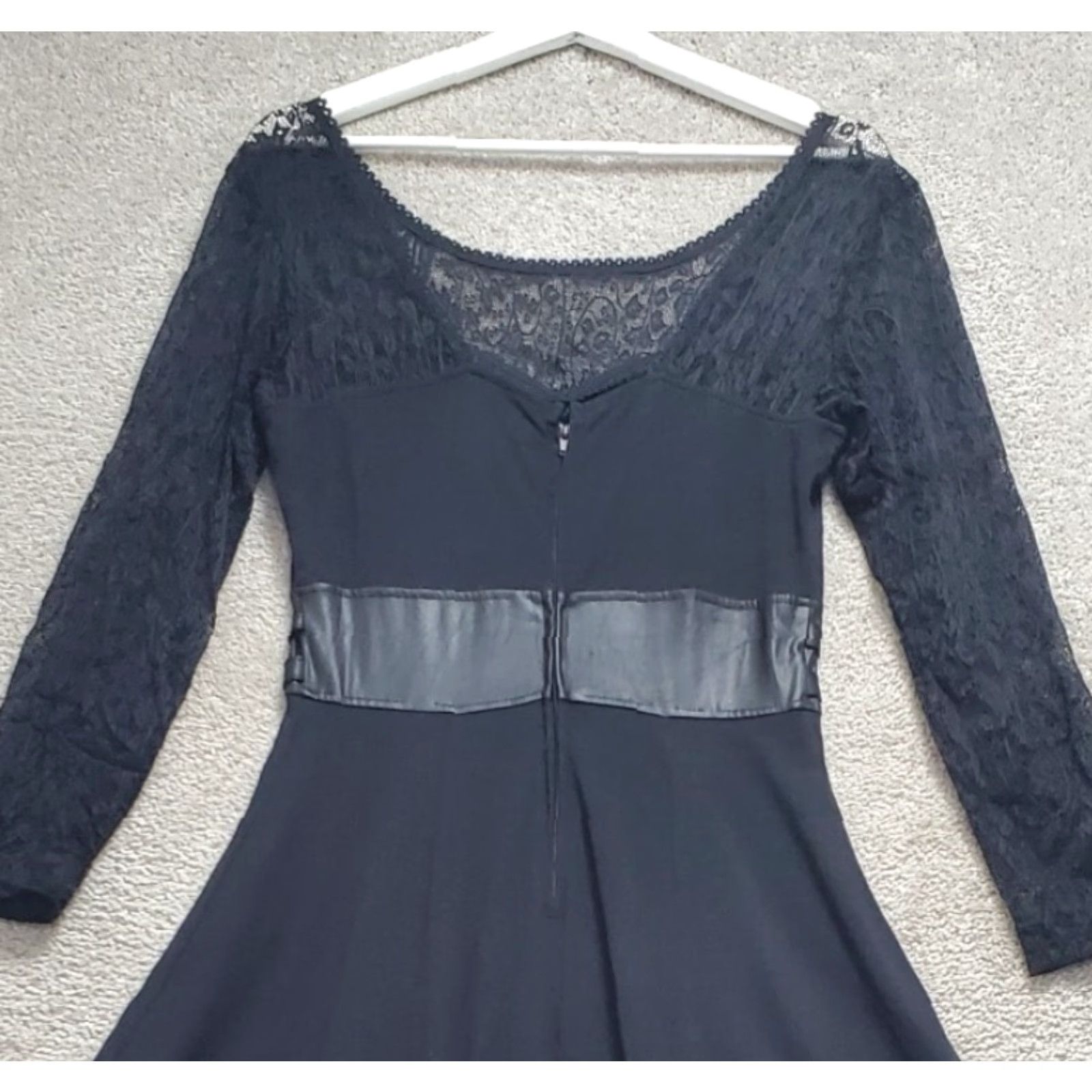 Royal Bones Fit & Flare Dress Womens Large Black Lace Gothic Hi Lo Fairy  Dress