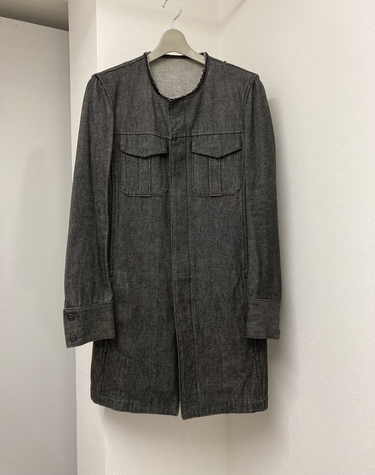 Attachment × Japanese Brand ATTACHMENT KAZUYUKI KUMAGAI wool/rayon denim cutoff coat Size US M / EU 48-50 / 2 - 2 Thumbnail