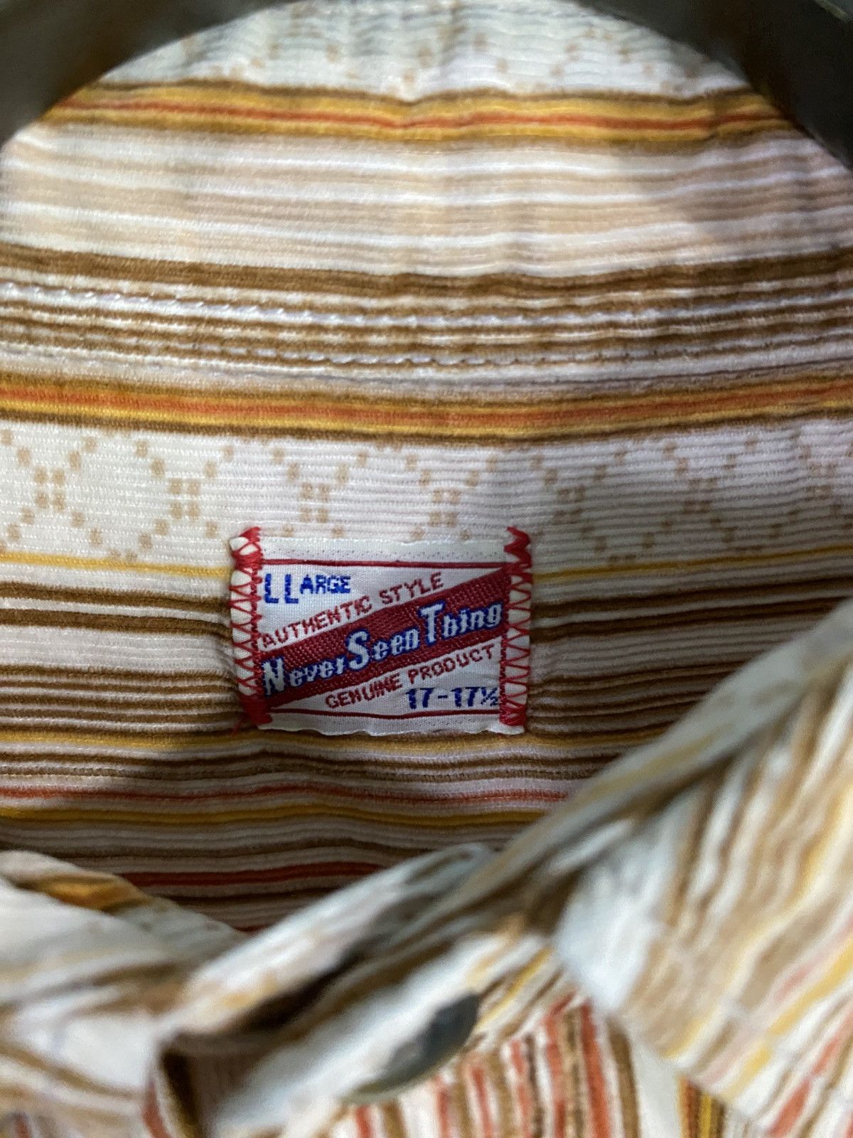 Japanese Brand Japanase brand never seen thing striped shirt button ups Size US XL / EU 56 / 4 - 5 Thumbnail