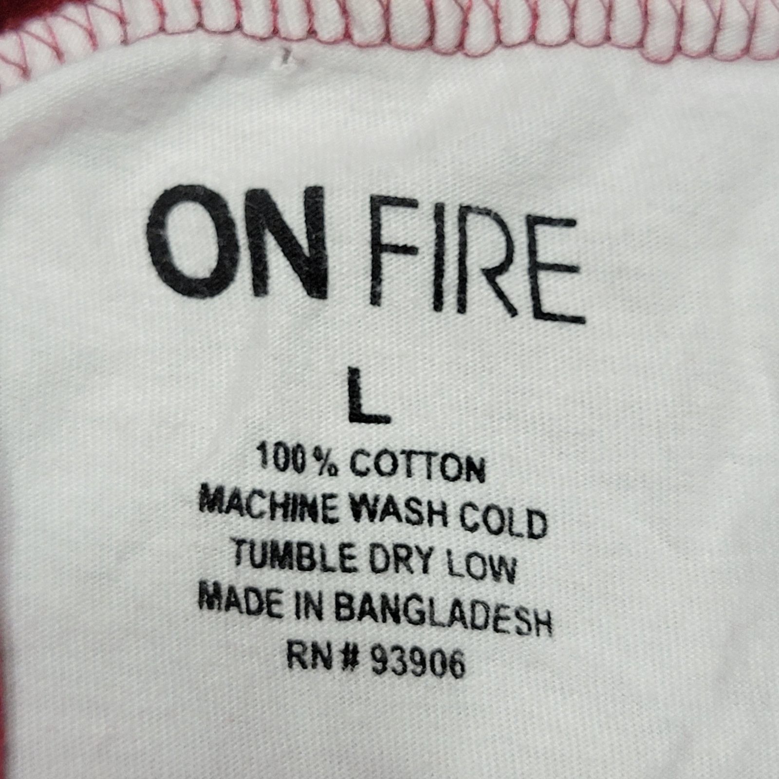 Other On Fire LS Maroon & White Hooded Tee "Love" - Size Large* Size L / US 10 / IT 46 - 5 Thumbnail