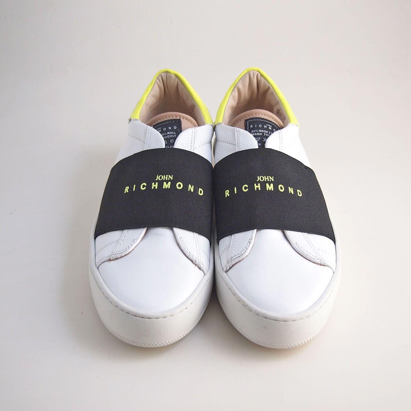 John Richmond Slip Ons Sneakers White Leather EU 37 US - Main Image
