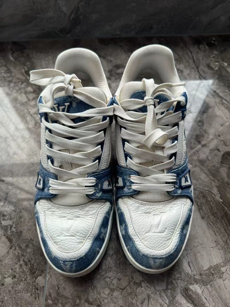 Louis Vuitton Louis Vuitton Black, white and blue denim shoes Size US 8 / EU 41 - 2 Thumbnail