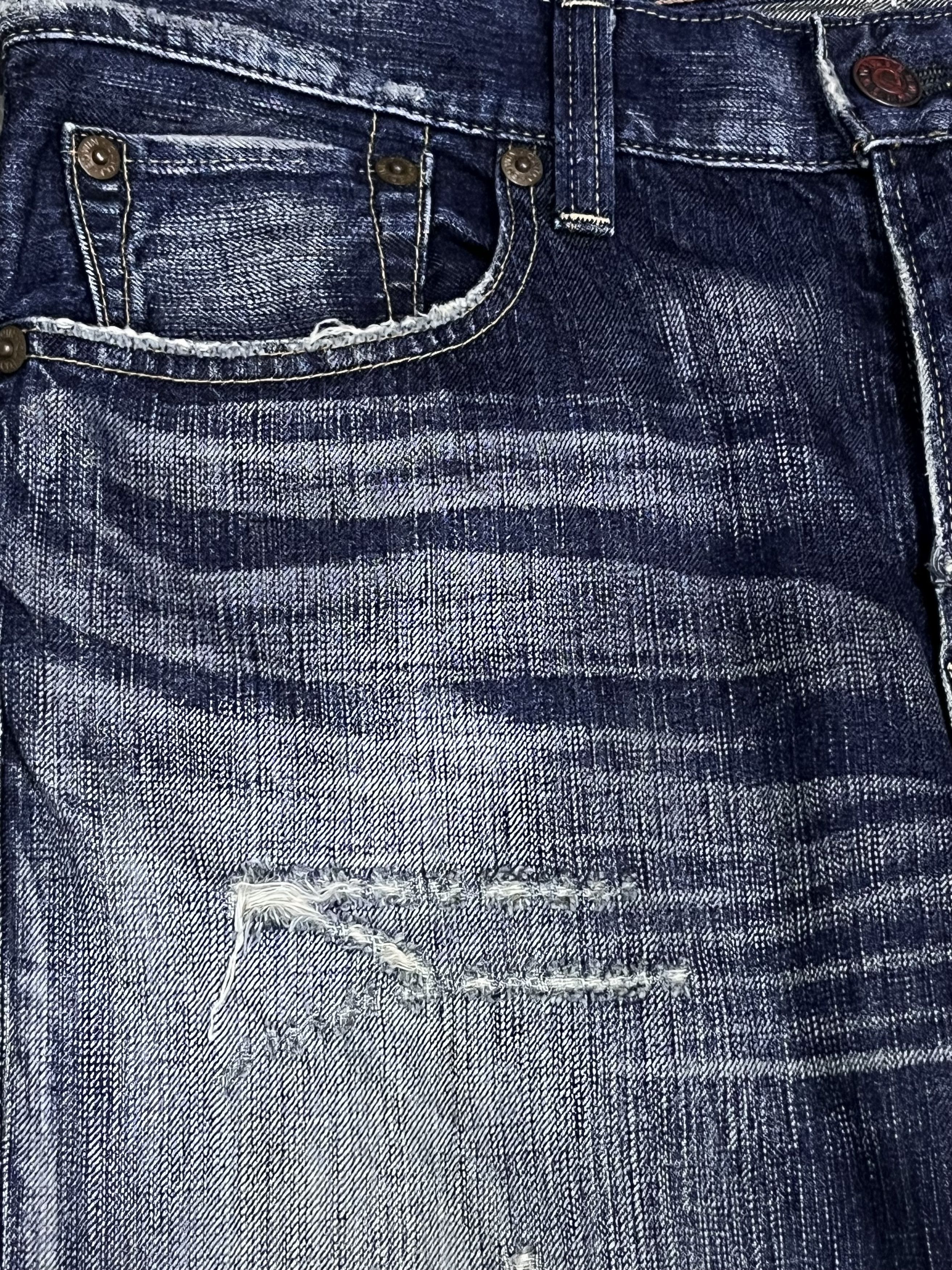 Kapital Edwin 503 Blue Trip Distressed Ripped Flare Jeans Y2K Japan Size US 34 / EU 50 - 8 Thumbnail