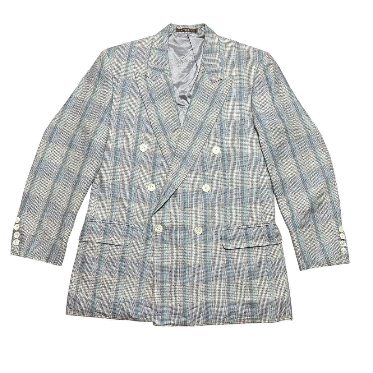 Balenciaga Vintage Givenchy Paris Double Breasted Plaid Blazer Designer Size 46R - 1 Thumbnail