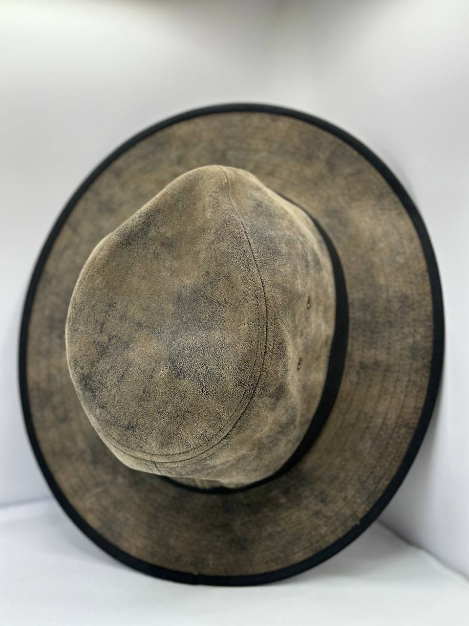 Designer Eureka Stockade EH065 Olive Leather Outback Bush Hat Small Size ONE SIZE - 2 Thumbnail