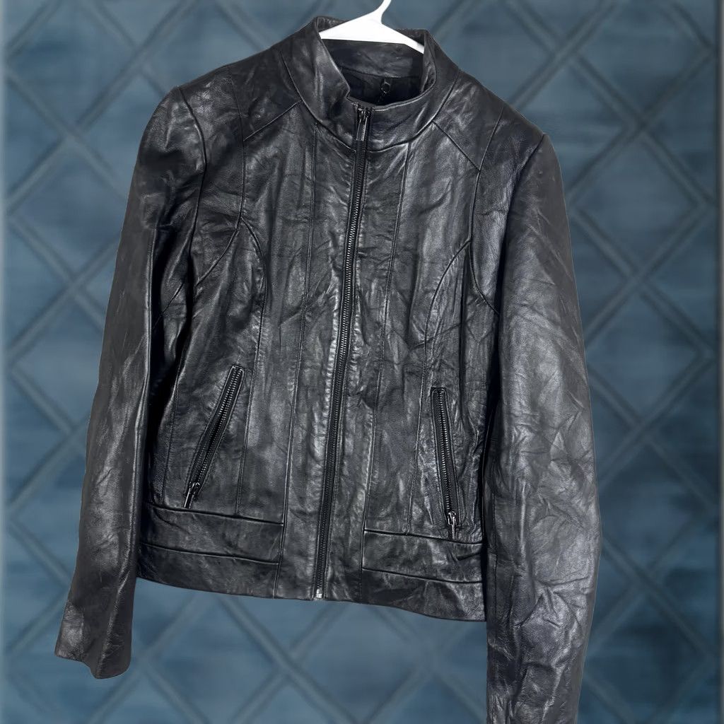 Vintage Wilsons Leather Jacket Womens Medium Black Genuine Leather Full Zip Pockets Size M / US 6-8 / IT 42-44 - 1 Thumbnail