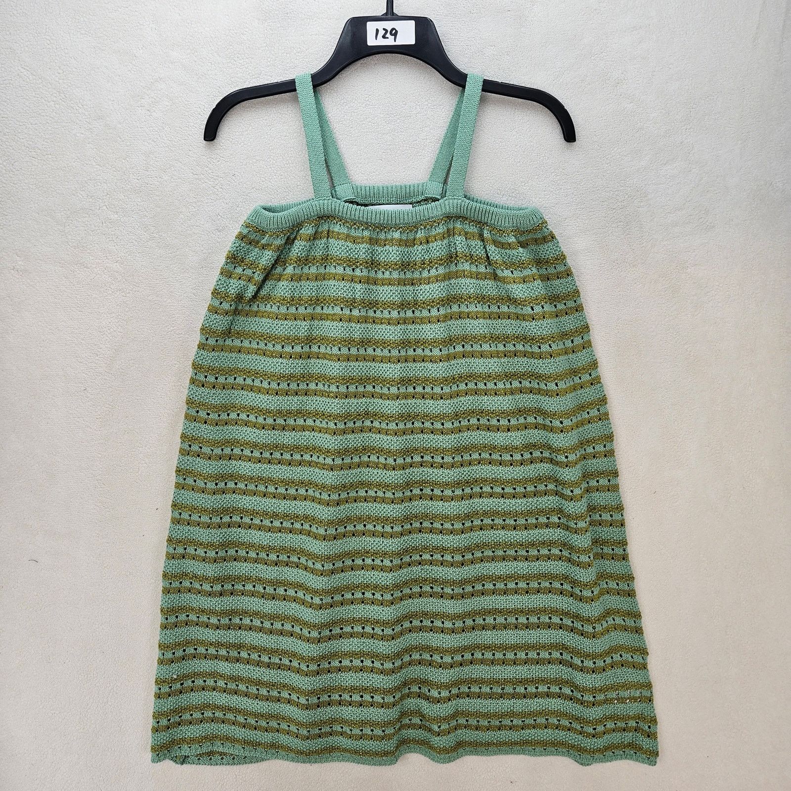 Zara ZARA GIRLS SIZE 13-14 GREEN STRIPED KNIT TUNIC MINI DRESS Size US L / EU 52-54 / 3 - 1 Thumbnail