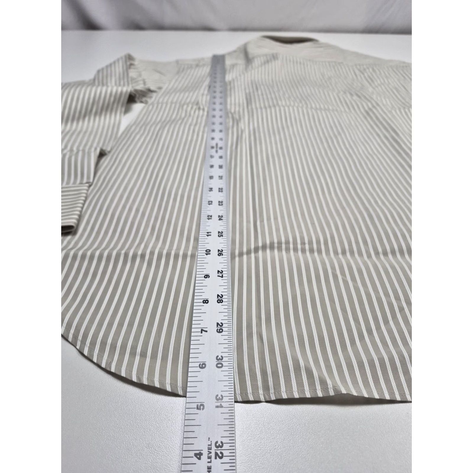 Canali Canali Dress Shirt Men’s Gray Stripe Long Sleeve 2XL Italian Made Cotton Slim/Classic Fit Shirt Mens Size 42R - 6 Thumbnail