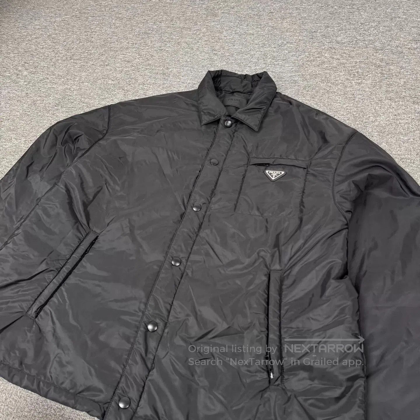 Prada Black Button-Up Light Jacket XXL. Size US XXL / EU 58 / 5 - 4 Thumbnail