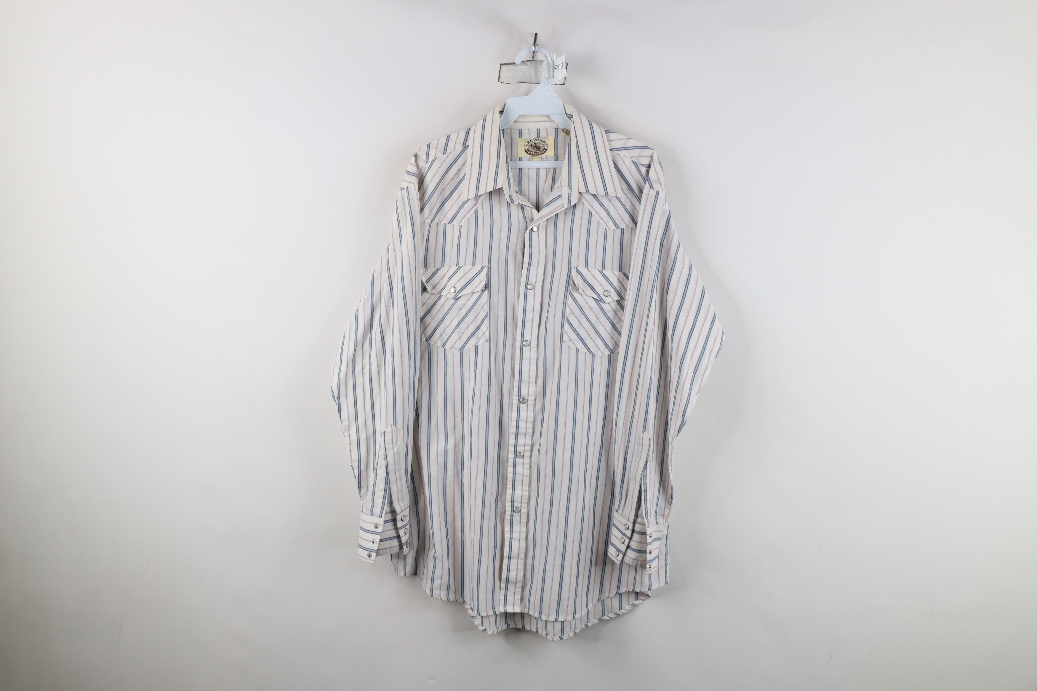 Vintage Vintage 70s Rockabilly Cowboy Striped Snap Button Shirt Size US L / EU 52-54 / 3 - 1 Thumbnail