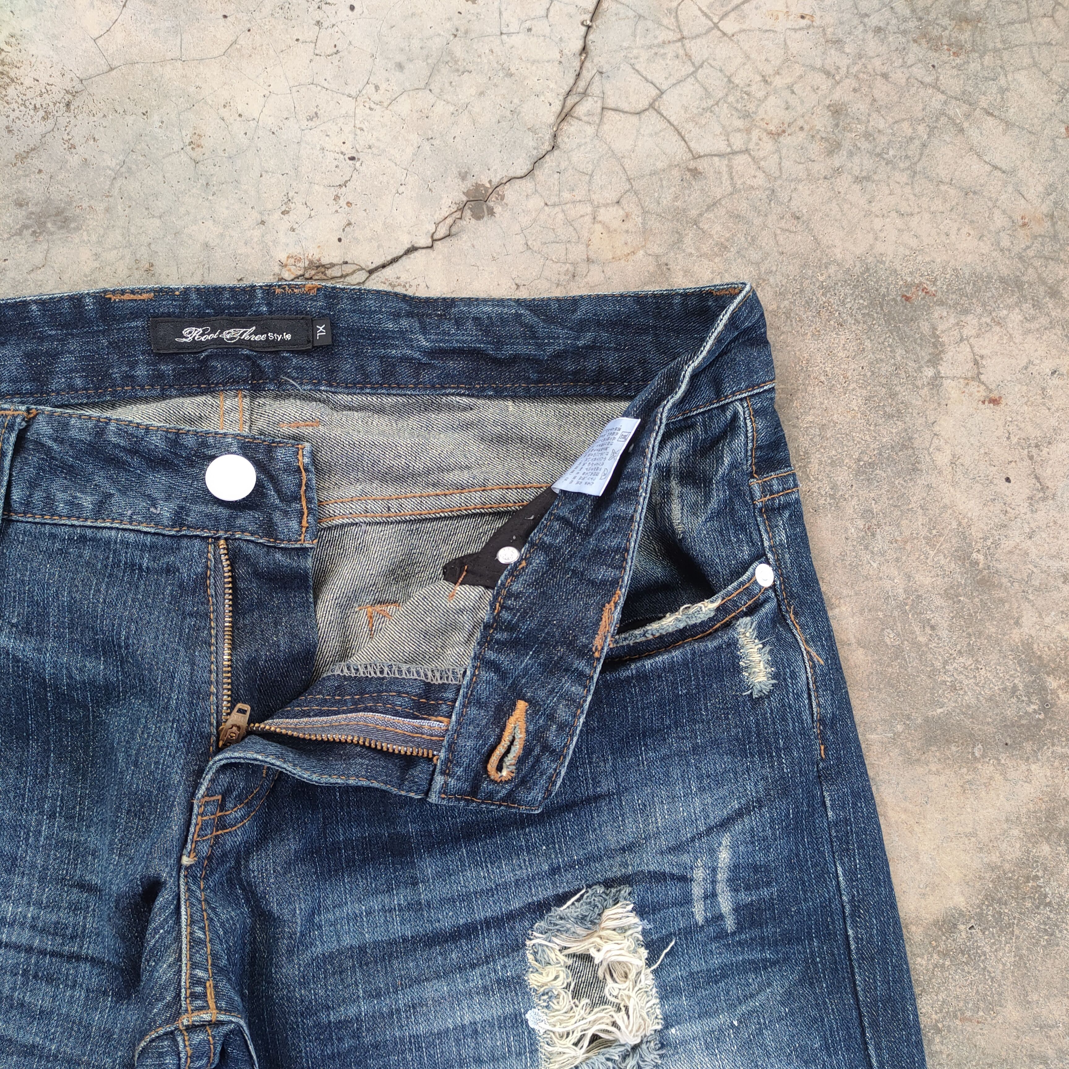 Roots VINTAGE ROOT PAINTER DISTRESSED JEANS DENIM PANTS Size US 35 - 7 Thumbnail