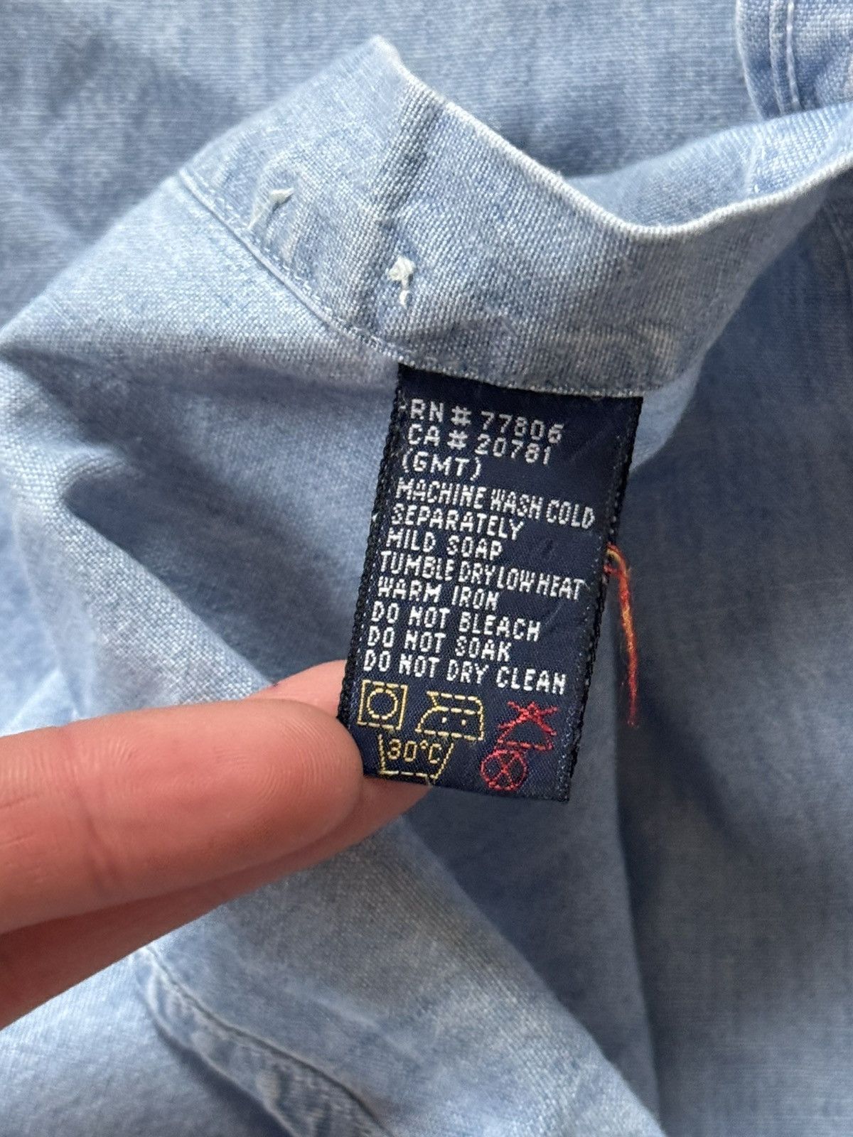 Tommy Hilfiger × Vintage Tommy Hilfiger Wmns vintage denim shirt button up polo tee Size M / US 6-8 / IT 42-44 - 14 Thumbnail