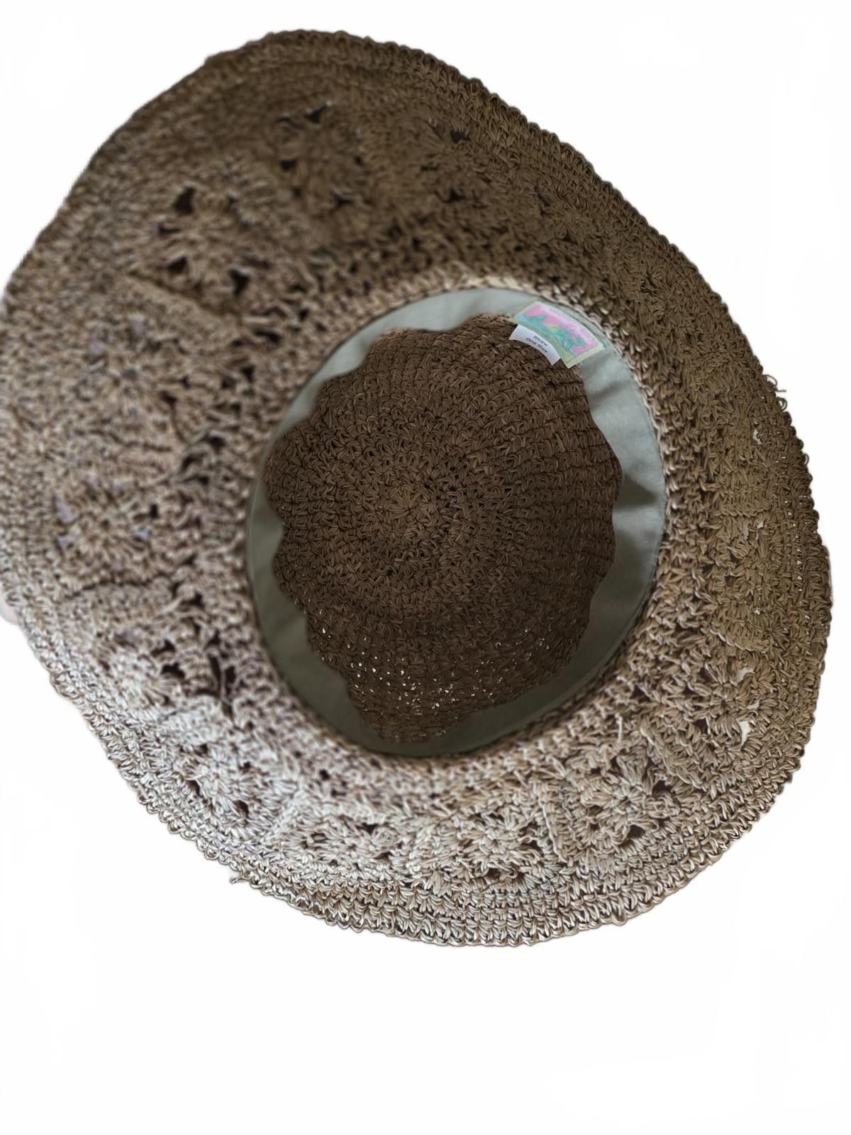 Other Tropical Trends Straw Sun Hat Floral Brim One Size Boho Fun Size ONE SIZE - 10 Thumbnail